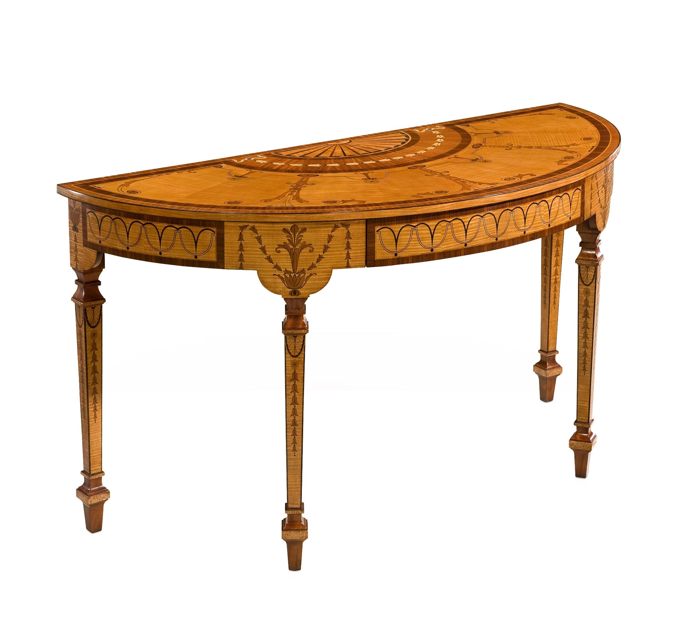 Inlaid Demi Lune Console Table | Pavilion Broadway Intended For Orange Inlay Console Tables (View 15 of 20)
