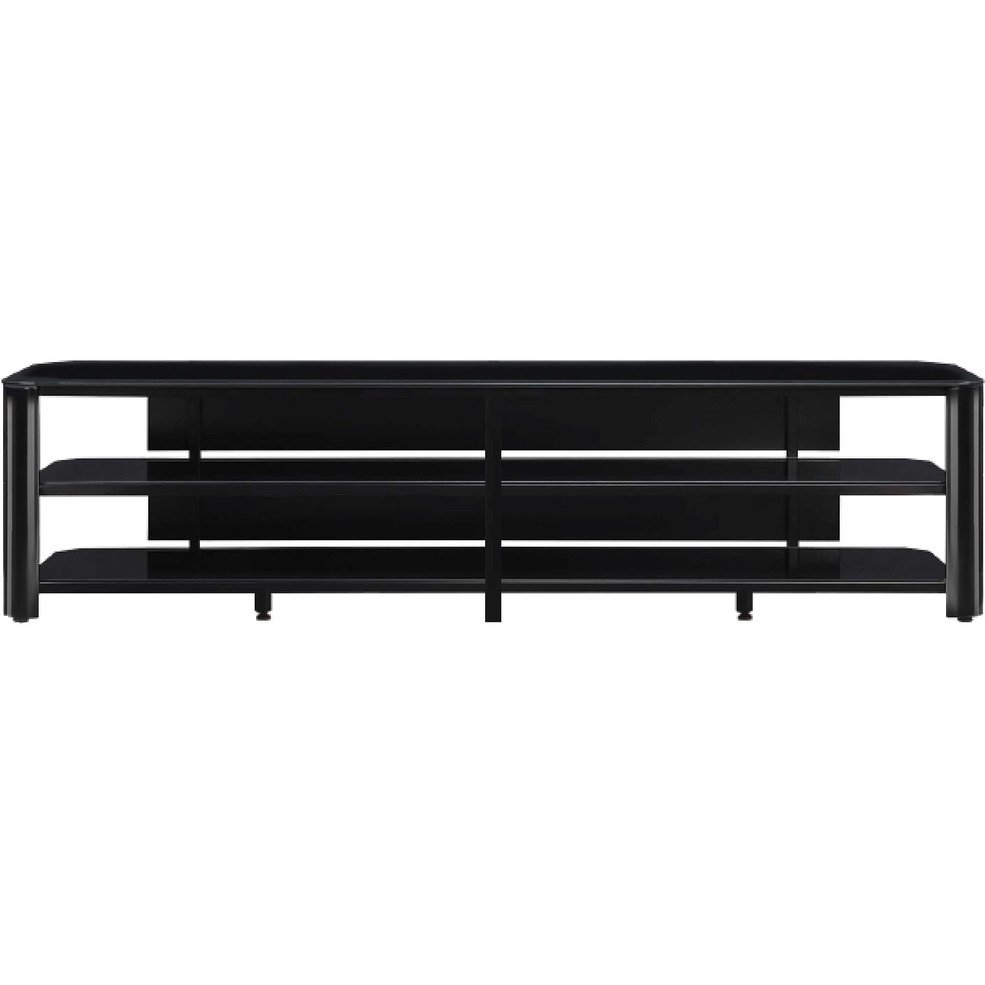 Innovex Oxford Glass Black Tv Stand For Tvs Up To 83" – Walmart Intended For Oxford 84 Inch Tv Stands (View 17 of 20)