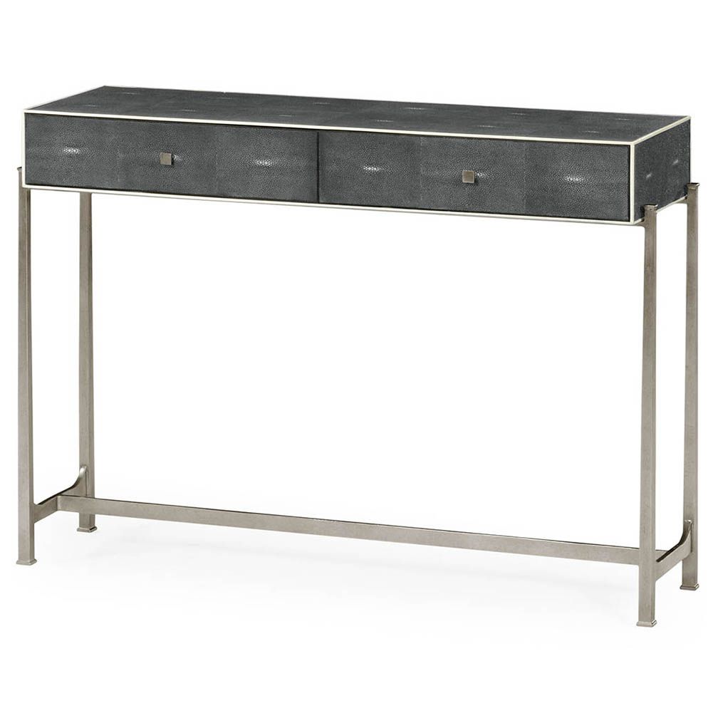 Jasper Shagreen Console Table – Luxe Home Company Intended For Grey Shagreen Media Console Tables (View 10 of 20)