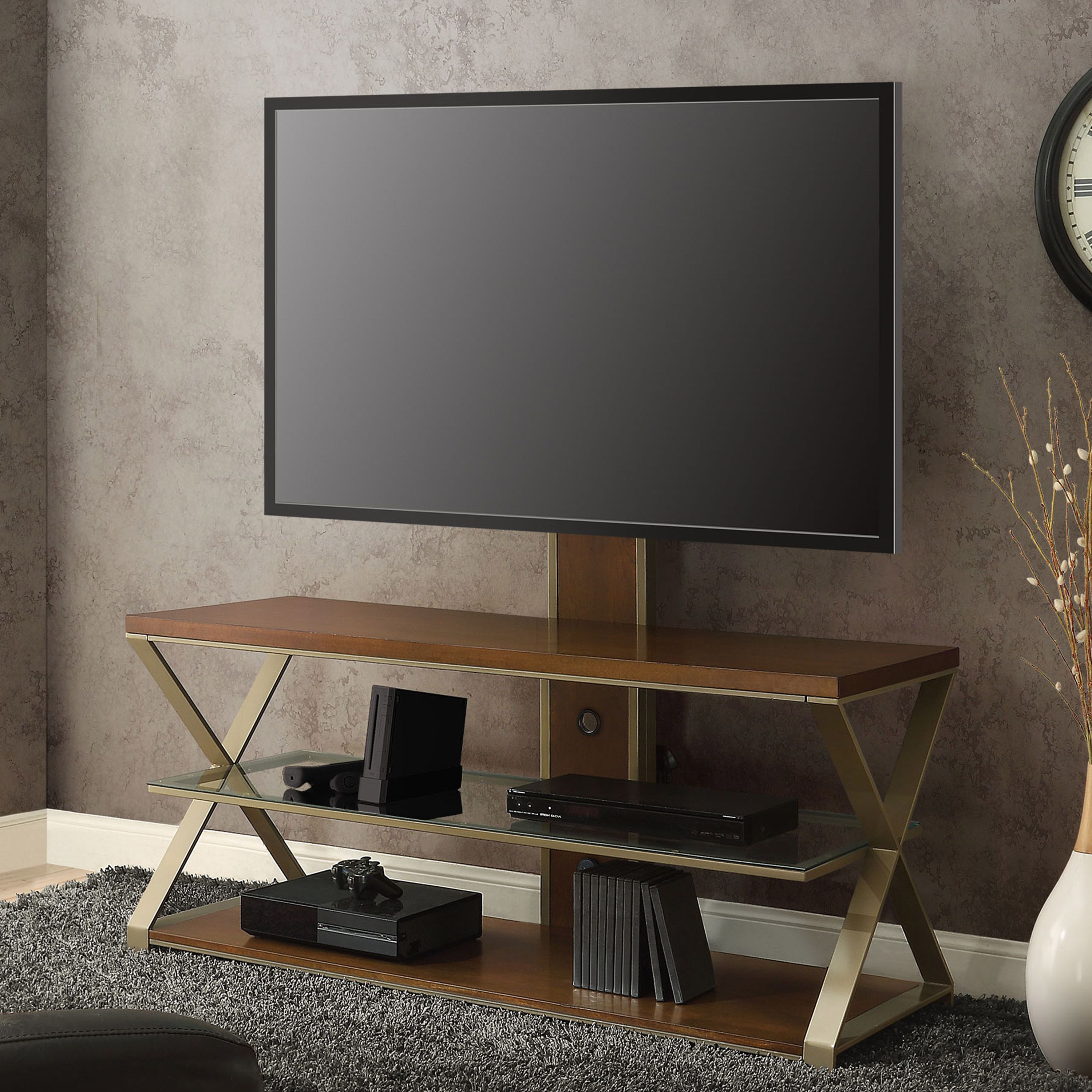 Jaxon 3 In 1 Television Stand For Tvs Up To 70", With 3 Display Within Jaxon 65 Inch Tv Stands (View 15 of 20)
