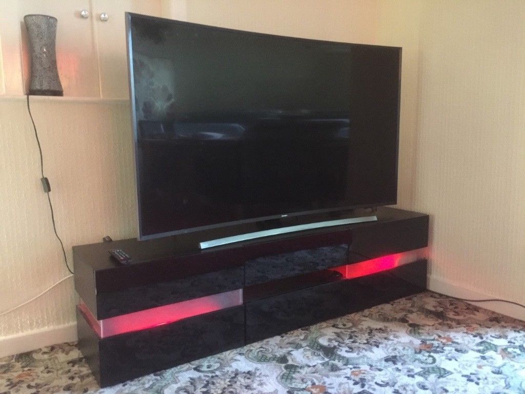 Modern Black Tv Stand With Led Lighting | In Southport, Merseyside For Noah 75 Inch Tv Stands (Gallery 11 of 20)