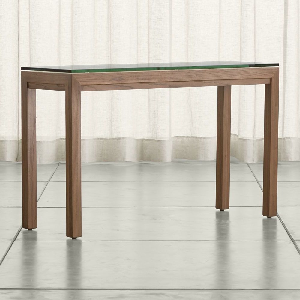 Parsons Clear Glass Top/ Elm Base 48x16 Console | Pinterest | Products Within Parsons Black Marble Top & Elm Base 48x16 Console Tables (View 1 of 20)