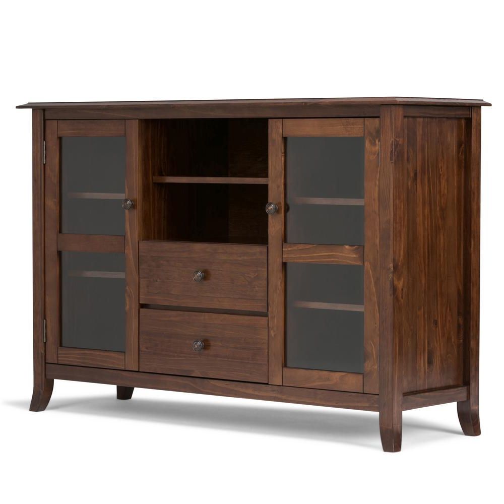 Simpli Home Artisan Medium Auburn Brown 53 In. Tall Tv Media Stand Pertaining To Draper 62 Inch Tv Stands (Gallery 2 of 20)