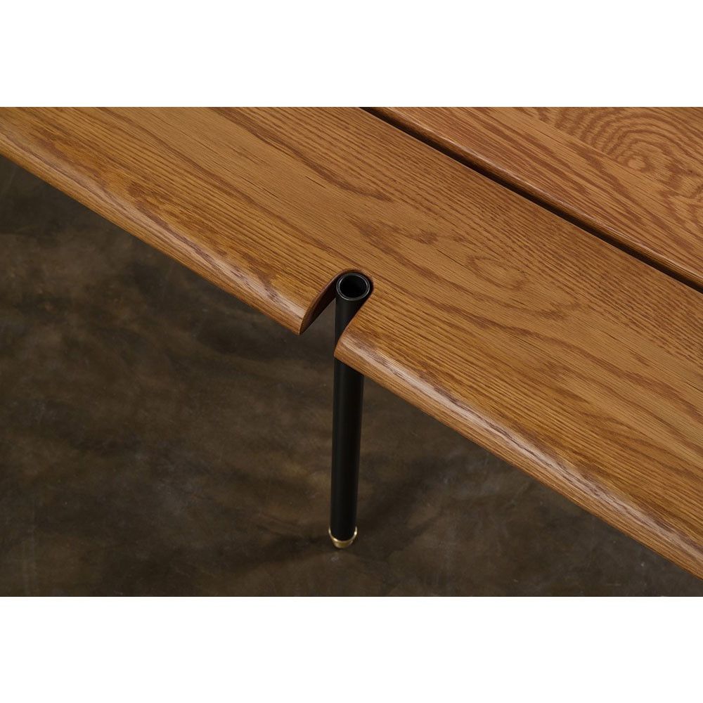 Stacking Bench – Fumed Oak | Nuevo District Eight Hgda609 With Regard To Oak & Brass Stacking Media Console Tables (View 7 of 20)