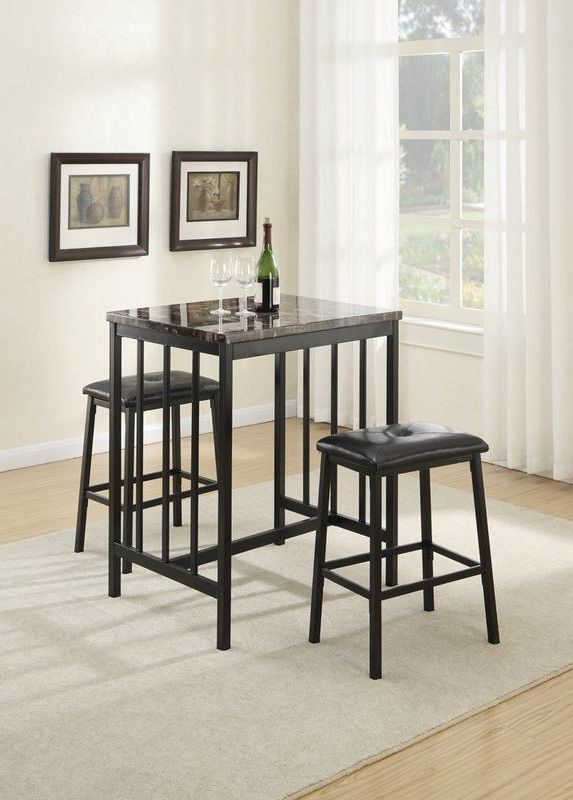 2020 Rossiter 3 Piece Dining Sets With Regard To Presson 3 Piece Counter Height Dining Set In  (View 5 of 20)