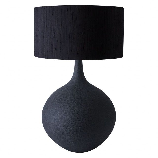 Latest Calla 5 Piece Dining Sets Regarding Calla Oversized Black Ceramic Table Lamp With Black Silk Shade (View 12 of 20)