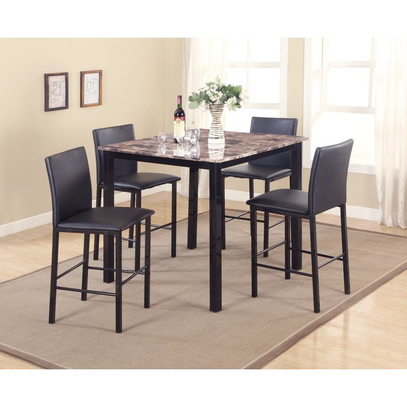 Most Recent Red Barrel Studio Noyes 5 Piece Counter Height Dining Set & Reviews Throughout Noyes 5 Piece Dining Sets (View 2 of 20)