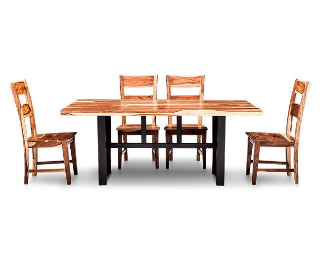 Nepali 5 Pc. Rectangle Dining Room Set – Furniture Row Regarding Recent Askern 3 Piece Counter Height Dining Sets (set Of 3) (Gallery 8 of 20)