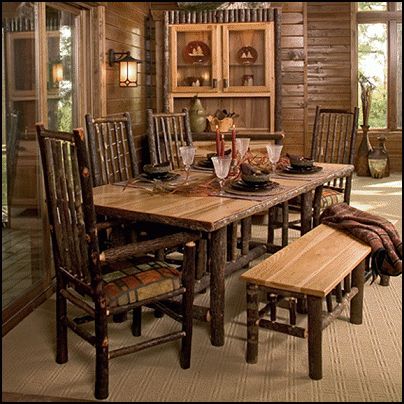 Northwoods 3 Piece Dining Sets Throughout Best And Newest Decorating Theme Bedrooms – Maries Manor: Log Cabin – Rustic Style (View 13 of 20)
