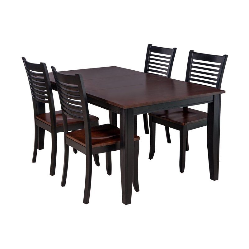 Featured Photo of 2024 Latest Adan 5 Piece Solid Wood Dining Sets (set of 5)