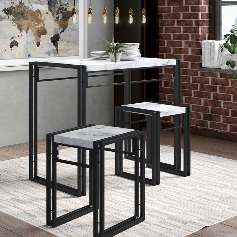 Featured Photo of 2024 Popular Debby Small Space 3 Piece Dining Sets