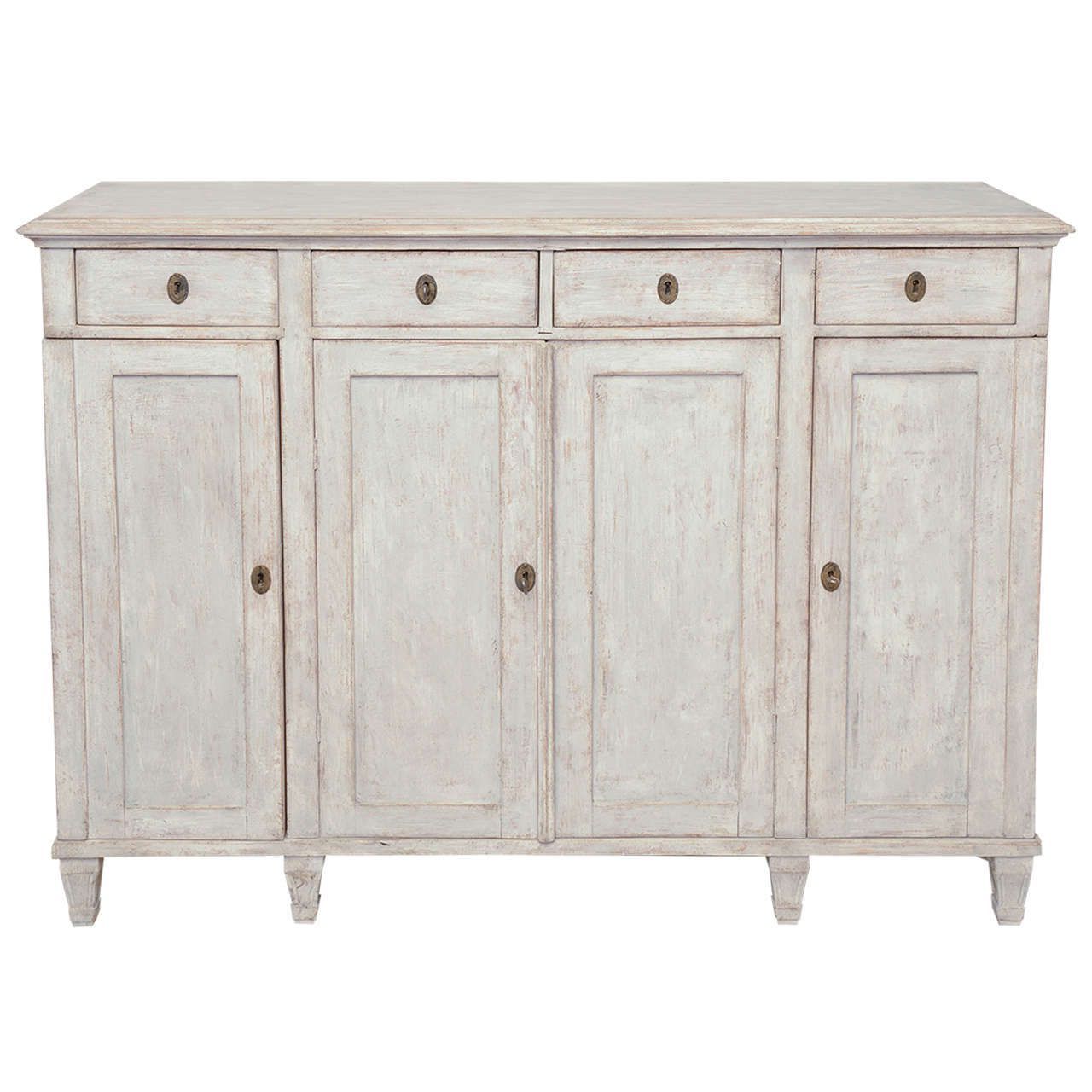 19th Century Antique Swedish, Gustavian Painted Sideboard With Regard To Phyllis Sideboards (View 5 of 20)