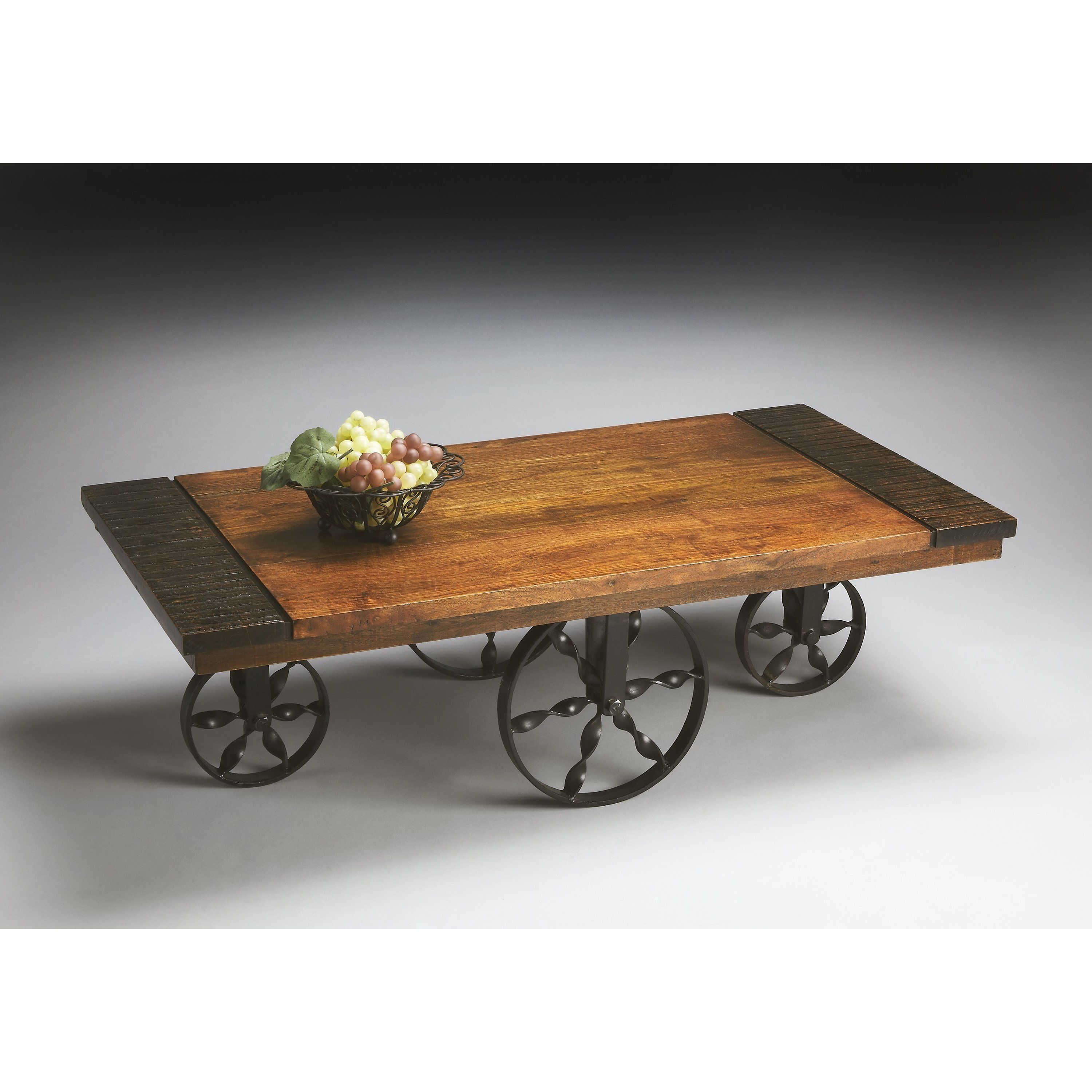 2019 Furniture Of America Charlotte Weathered Oak Glass Top Coffee Tables For Butler Laporte Rectangular Wagon Coffee Table  (View 9 of 20)