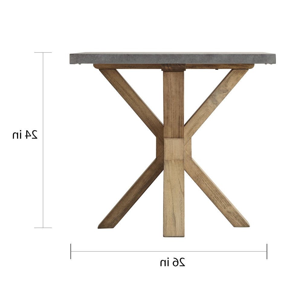 Aberdeen Industrial Zinc Top Weathered Oak Trestle End Tableinspire Q  Artisan Pertaining To 2020 Aberdeen Industrial Zinc Top Weathered Oak Trestle Coffee Tables (View 6 of 20)