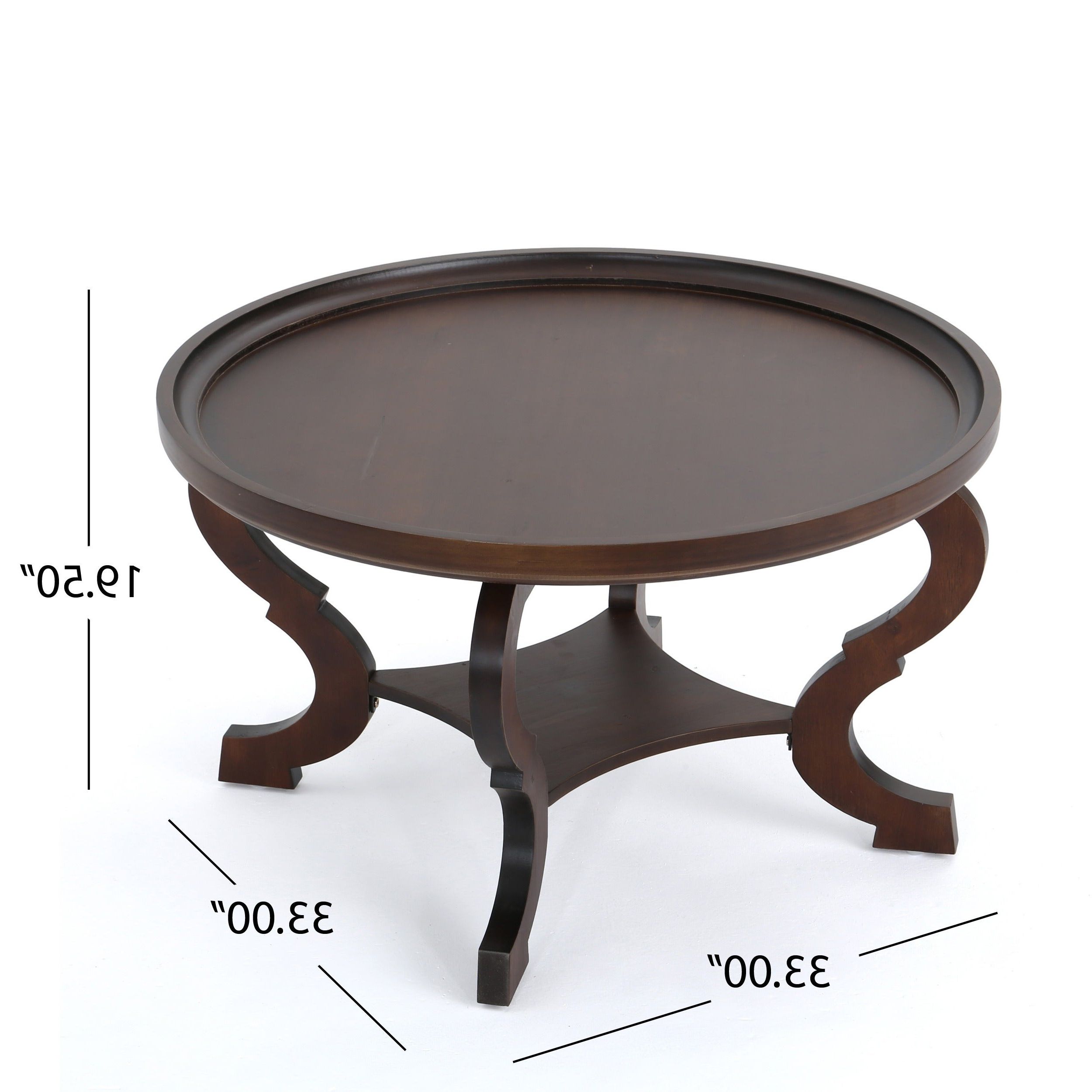 Althea Round Wood Coffee Tablechristopher Knight Home Intended For Well Known Copper Grove Halesia Chocolate Bronze Round Coffee Tables (View 18 of 20)