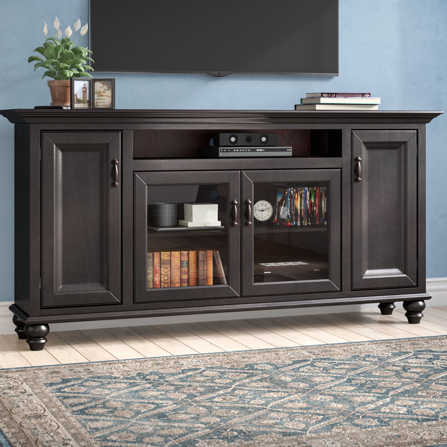 Blue Tv Stands You'll Love In 2019 | Wayfair Intended For Colefax Vintage Tv Stands For Tvs Up To 78&quot; (Gallery 9 of 20)