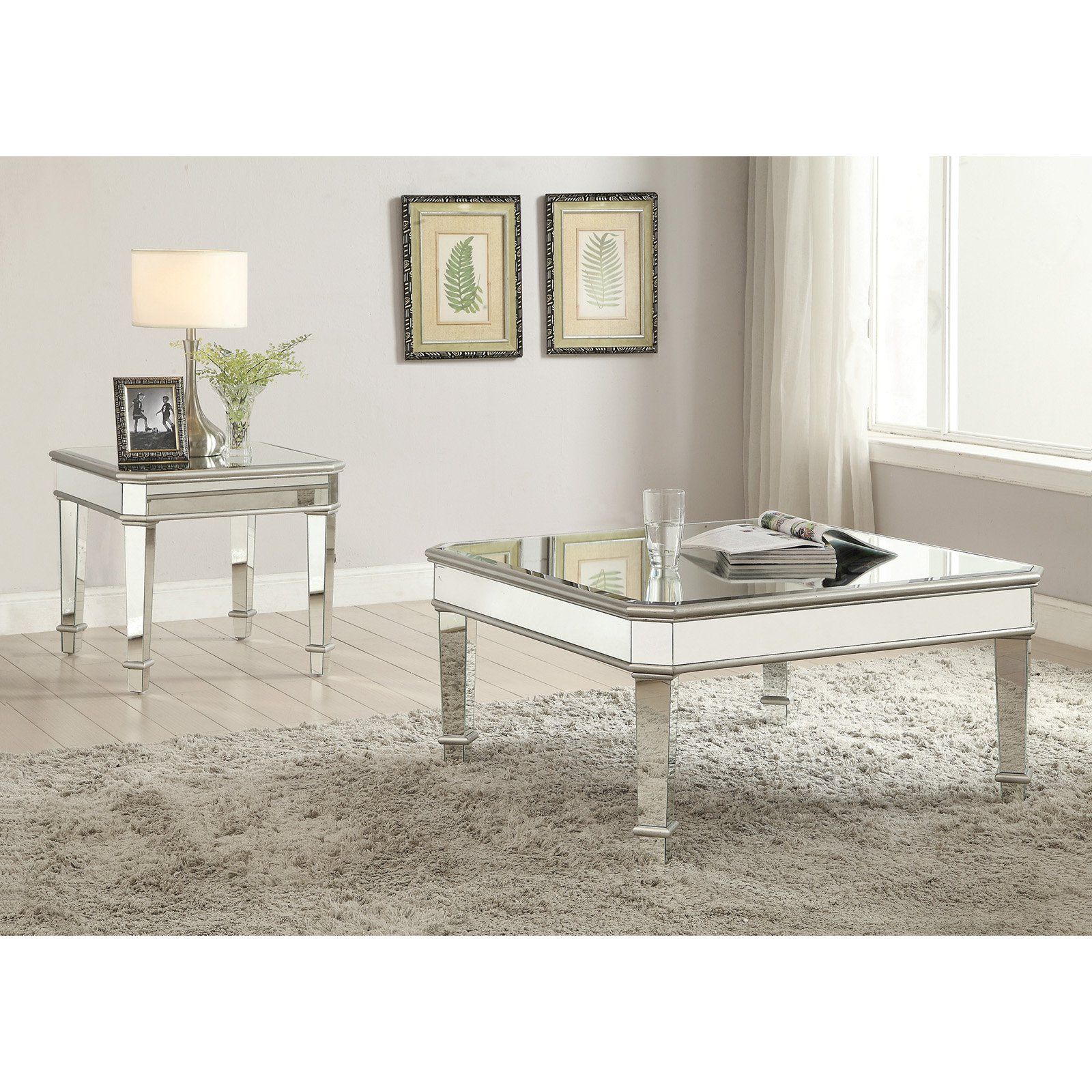 Coaster Company Transitional Coffee Table, Silver With Regard To Most Up To Date Coaster Company Silver Glass Coffee Tables (View 2 of 20)