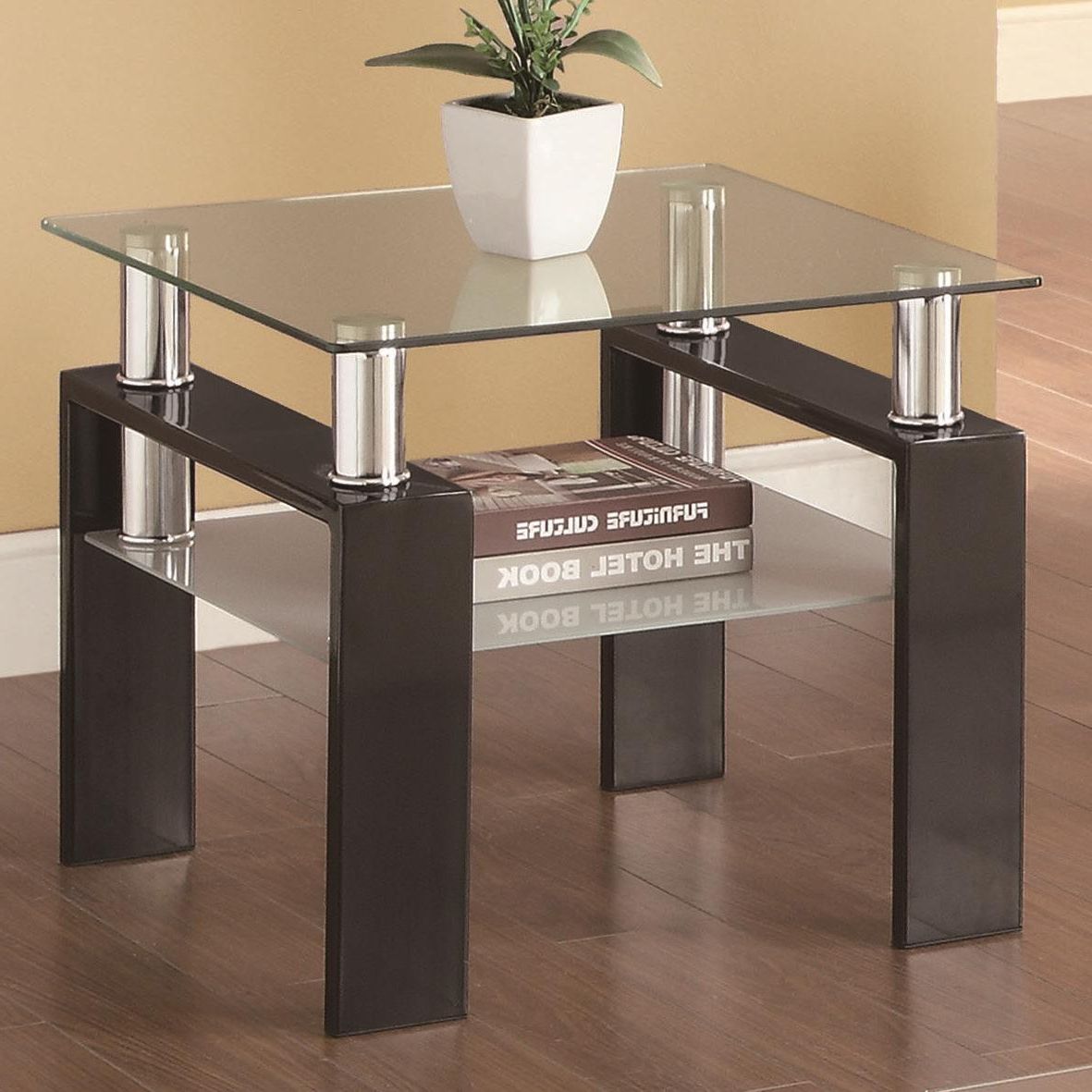 Coaster Furniture Black Glass Top End Table Pertaining To Recent Occasional Contemporary Black Coffee Tables (View 8 of 20)