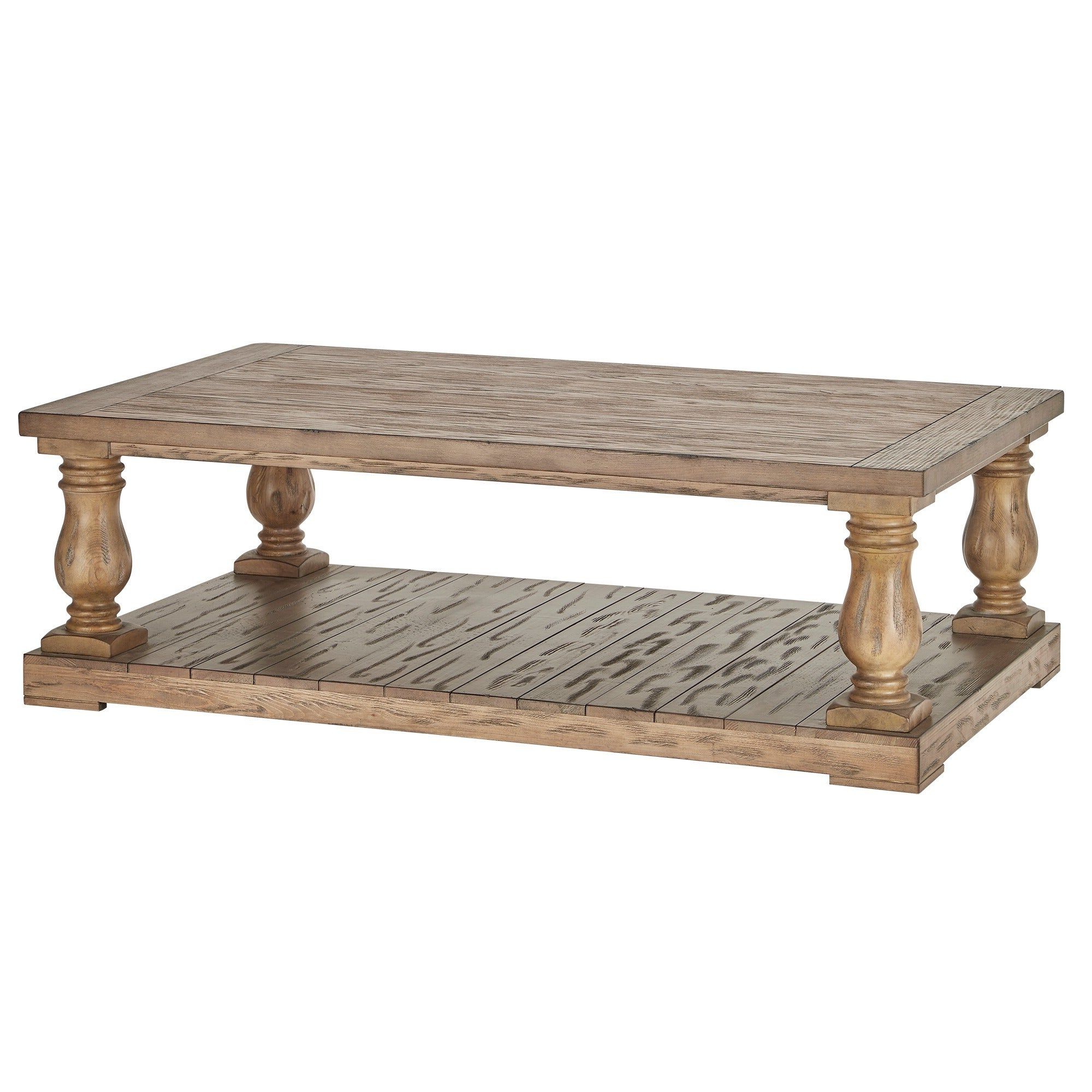 Edmaire Rustic Pine Baluster 55 Inch Coffee Tableinspire Q Artisan Throughout Newest Edmaire Rustic Pine Baluster Coffee Tables (View 2 of 20)