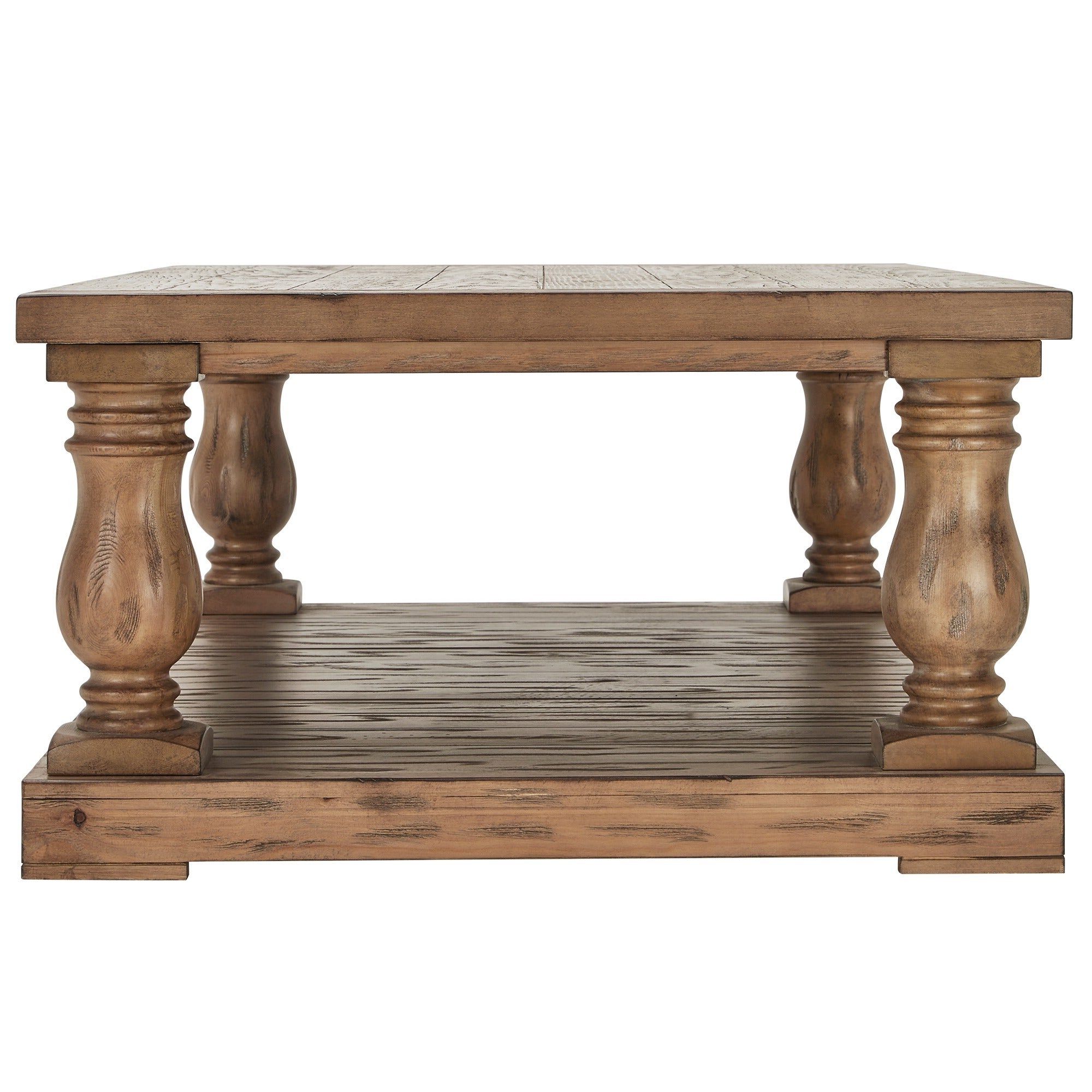 Edmaire Rustic Pine Baluster 55 Inch Coffee Tableinspire Q Artisan With Regard To Most Up To Date Edmaire Rustic Pine Baluster Coffee Tables (View 4 of 20)