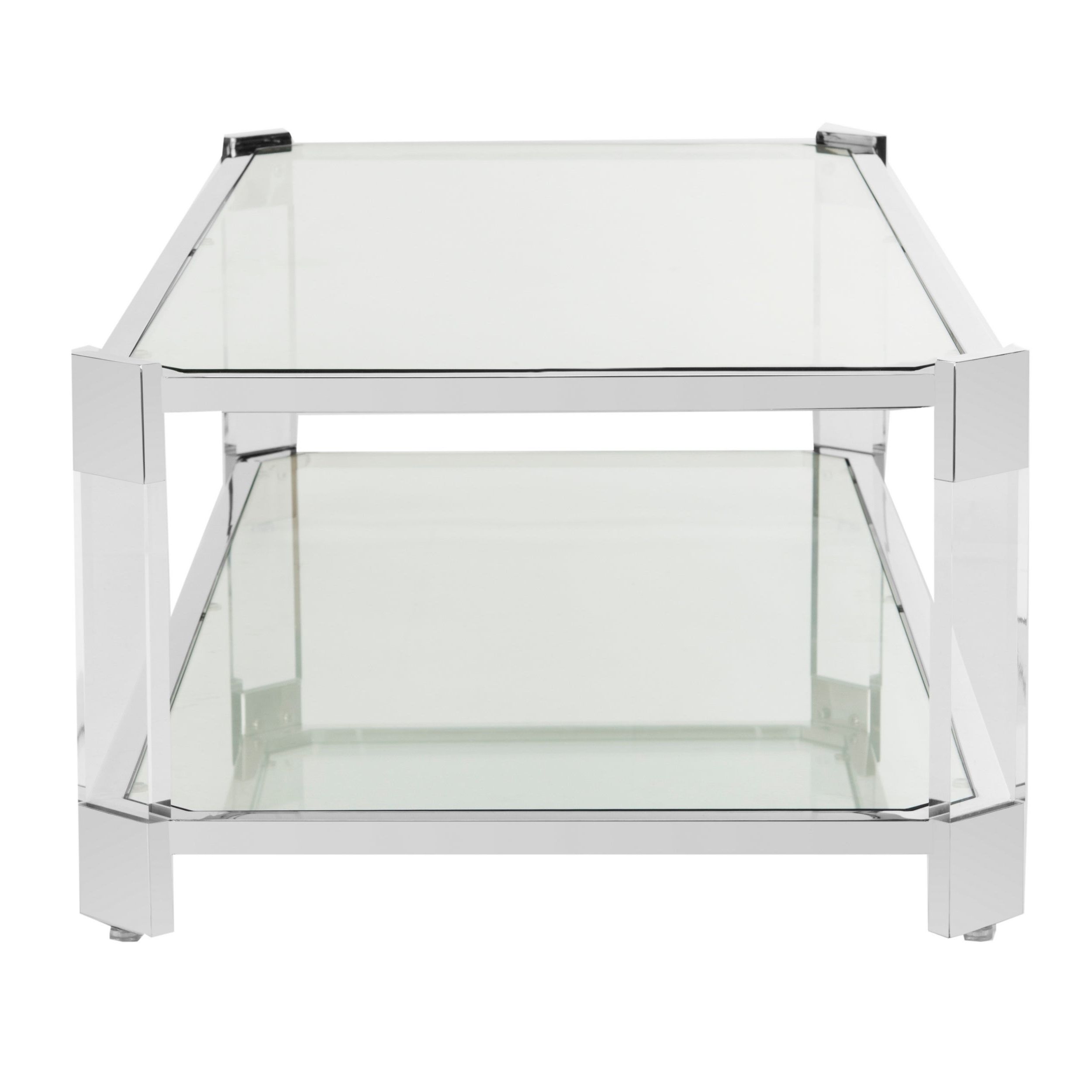 Famous Safavieh Couture Gianna Glass Coffee Tables Regarding Safavieh Couture Gianna Glass Coffee Table  Clear – 58 In W X 26 In D X 16  In H (View 3 of 20)