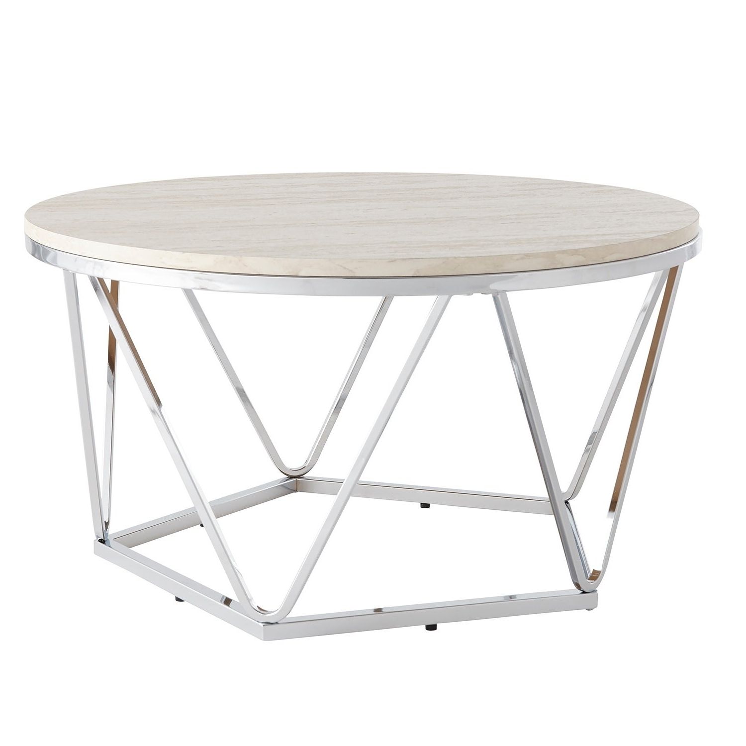 Fashionable Silver Orchid Henderson Faux Stone Silvertone Round Coffee Tables Pertaining To Silver Orchid Henderson Faux Stone Silvertone Round Coffee Table (View 7 of 20)