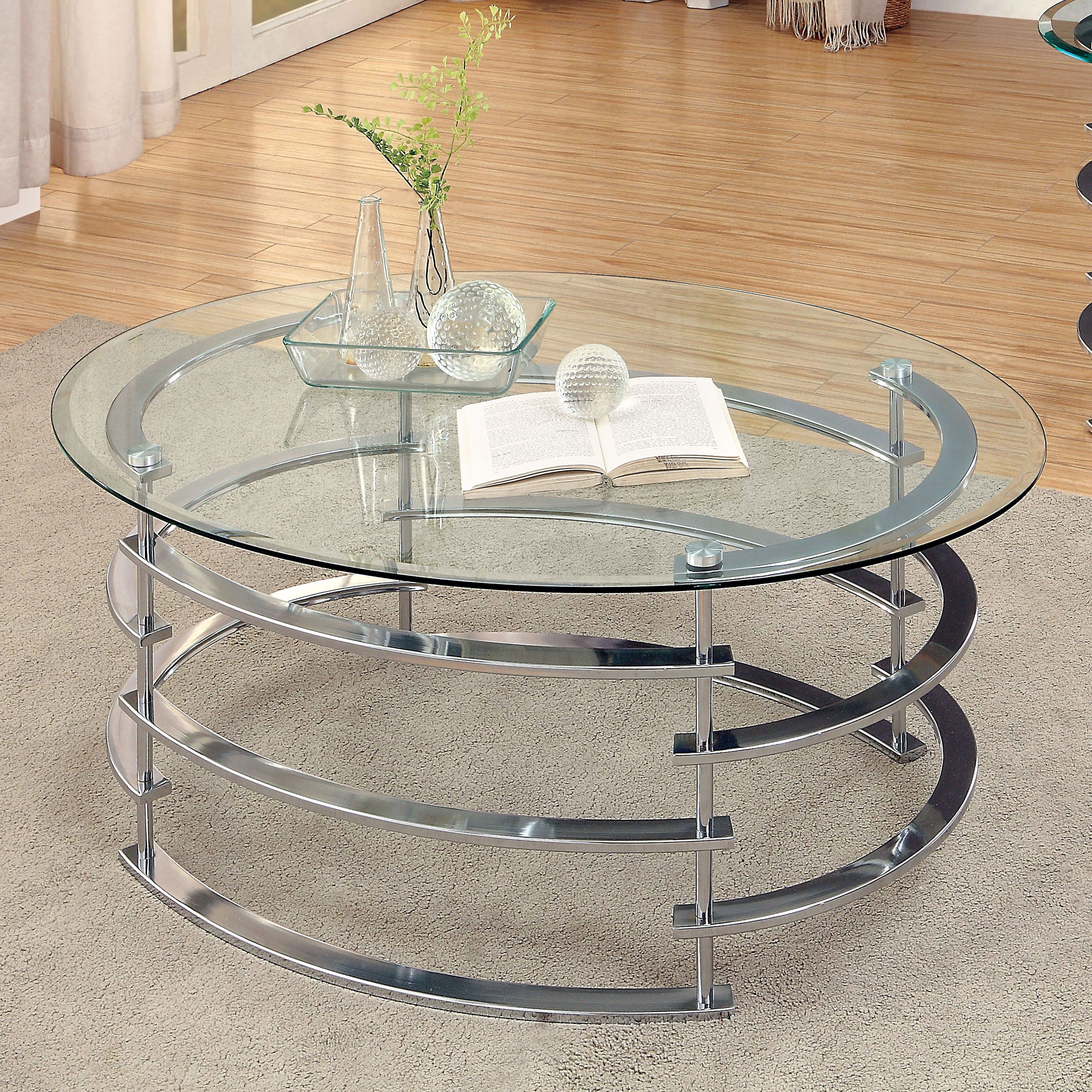 Fashionable Silver Orchid Ipsen Contemporary Glass Top Coffee Tables With Regard To Silver Orchid Marcello Contemporary Glass Top Coffee Table (View 18 of 20)