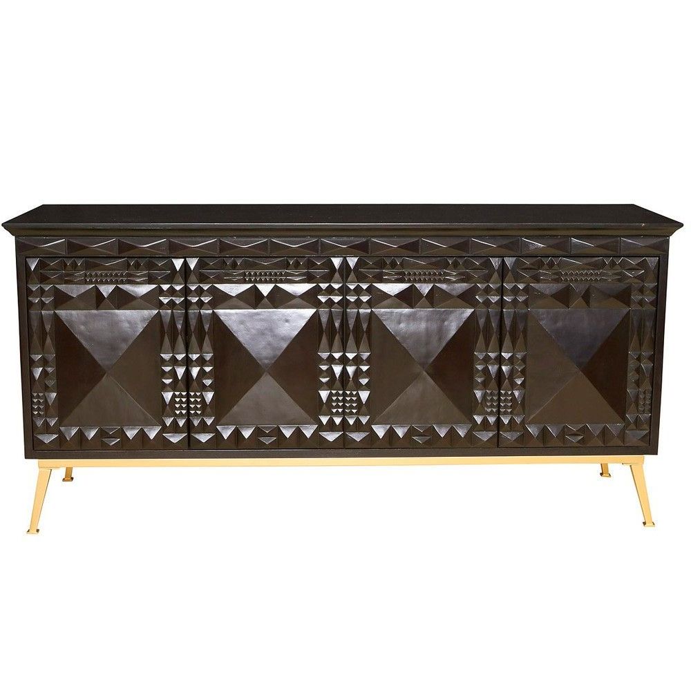 Florence Broadhurst Pyramids Credenza – Black In 2019 Pertaining To Thatcher Sideboards (View 10 of 20)