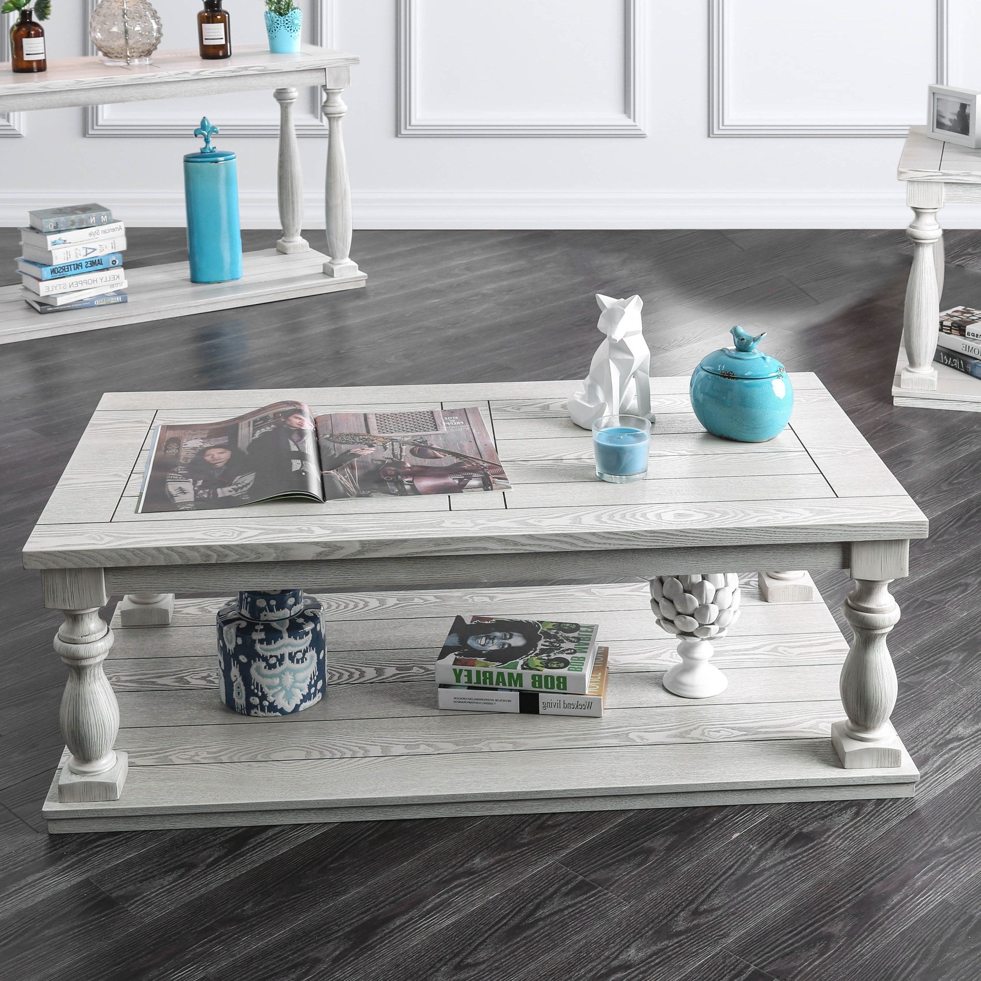 Franklin Rustic Antique White Coffee Tablefoa Throughout Most Up To Date Seaside Lodge Coffee Tables (View 13 of 20)