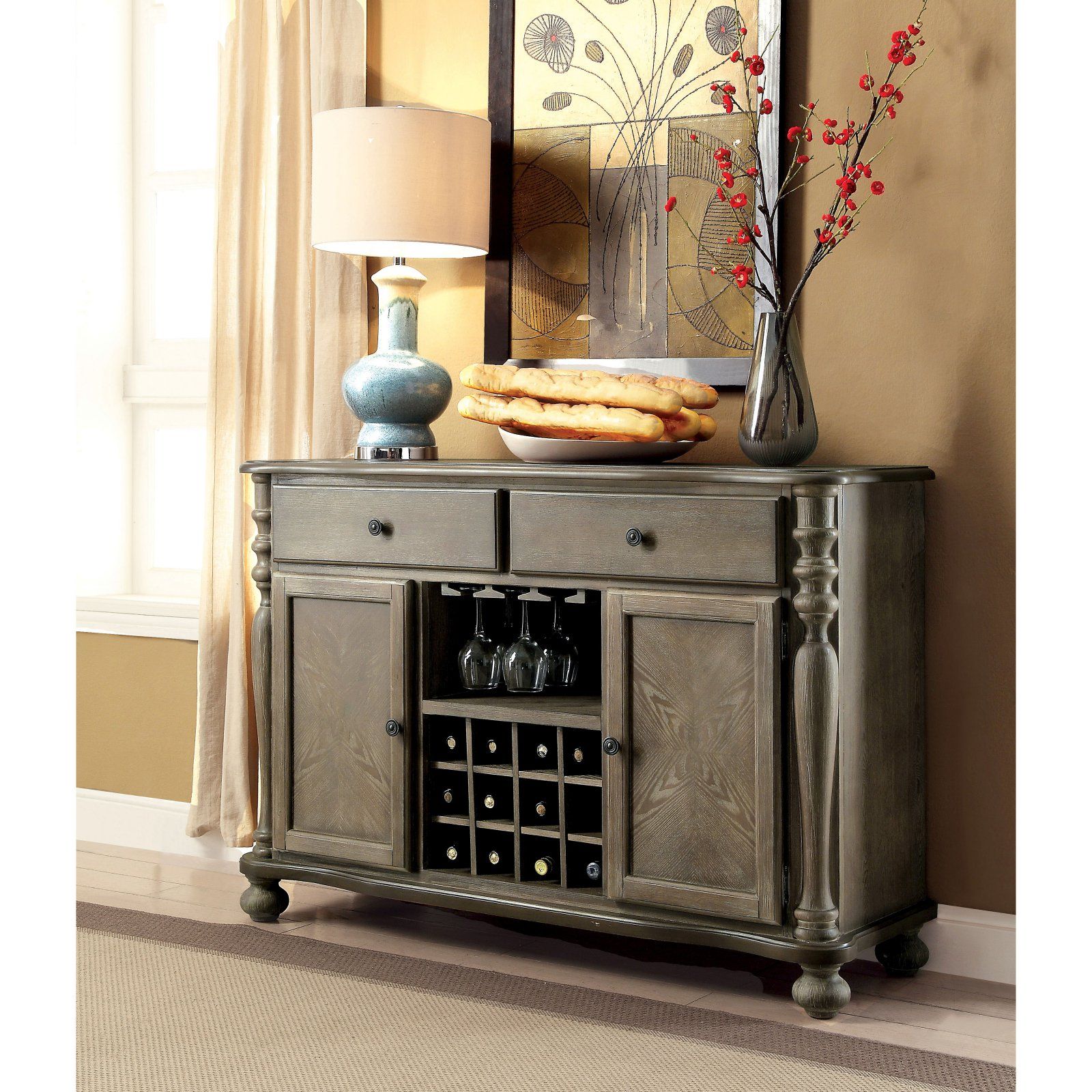 Furniture Of America Lillian Traditional Server | Products With Regard To Adelbert Credenzas (Gallery 15 of 20)