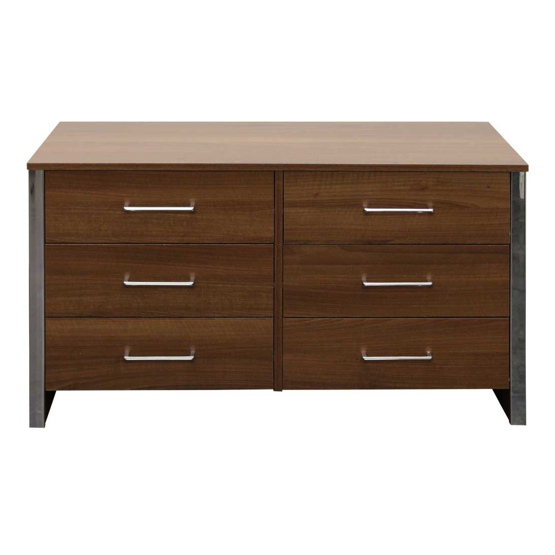 Gosport Wide 6 Drawer Chest Walnut — Online Furniture Wholesaler Pertaining To Gosport Sideboards (View 18 of 20)