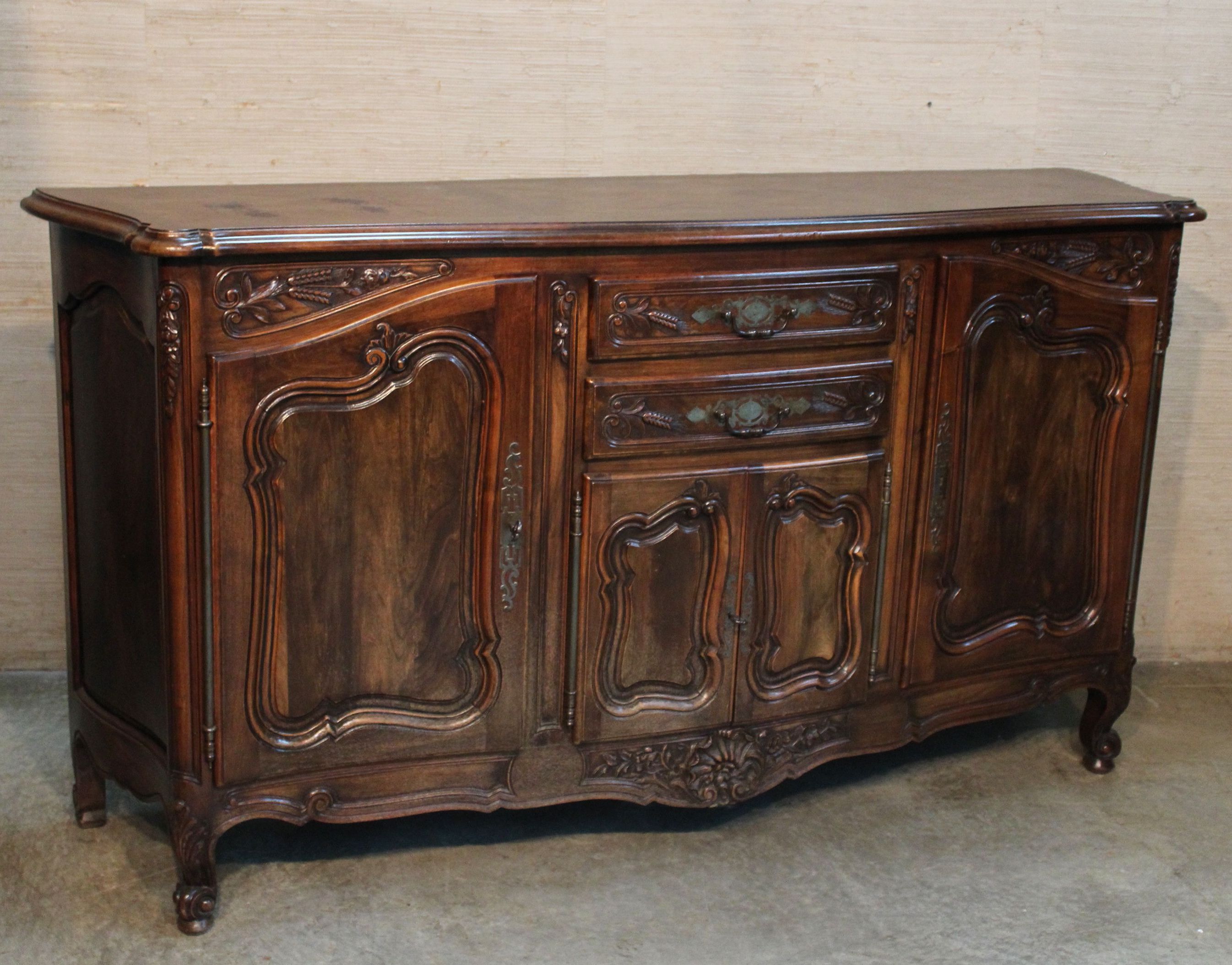 Handsome Louis Xv Style Mixed Wood Buffet Having With Abhinav Credenzas (View 17 of 20)