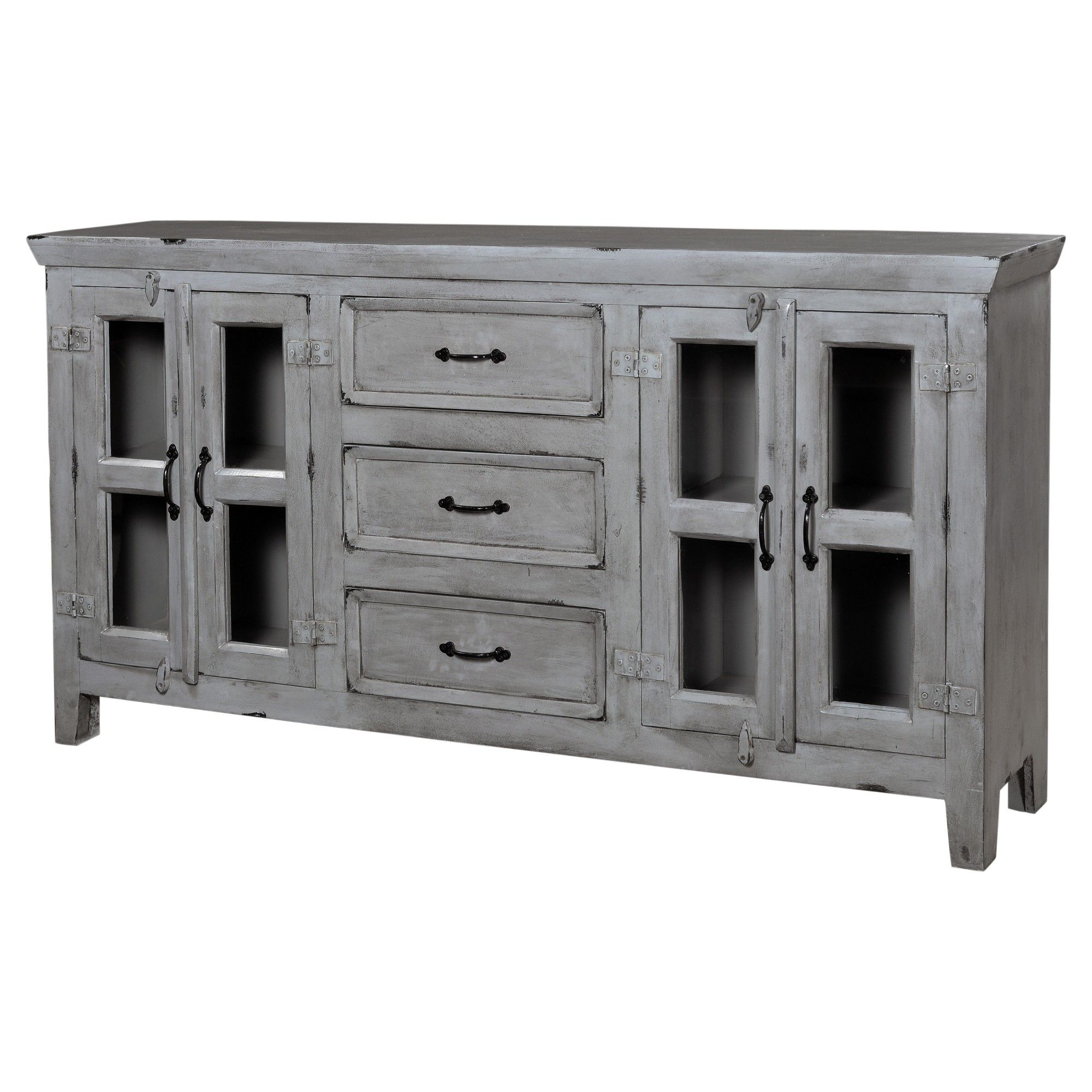 Kattoor Credenza – Grey – Christopher Knight Home | Products Intended For Giulia 3 Drawer Credenzas (Gallery 17 of 20)