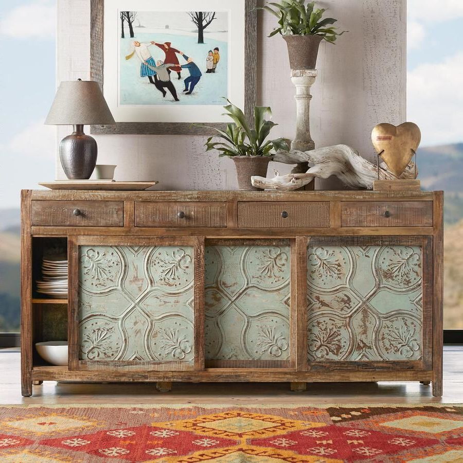Marietta Pressed Tin Large Console | Painted Furniture Inside Aberdeen Westin Sideboards (Gallery 19 of 20)