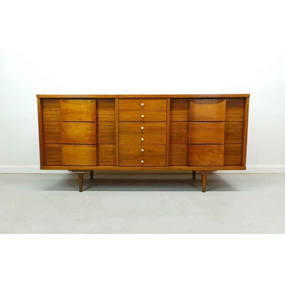 Mid Century Modern Johnson Carper "fashion Trend" Winged With Filkins Sideboards (View 9 of 20)