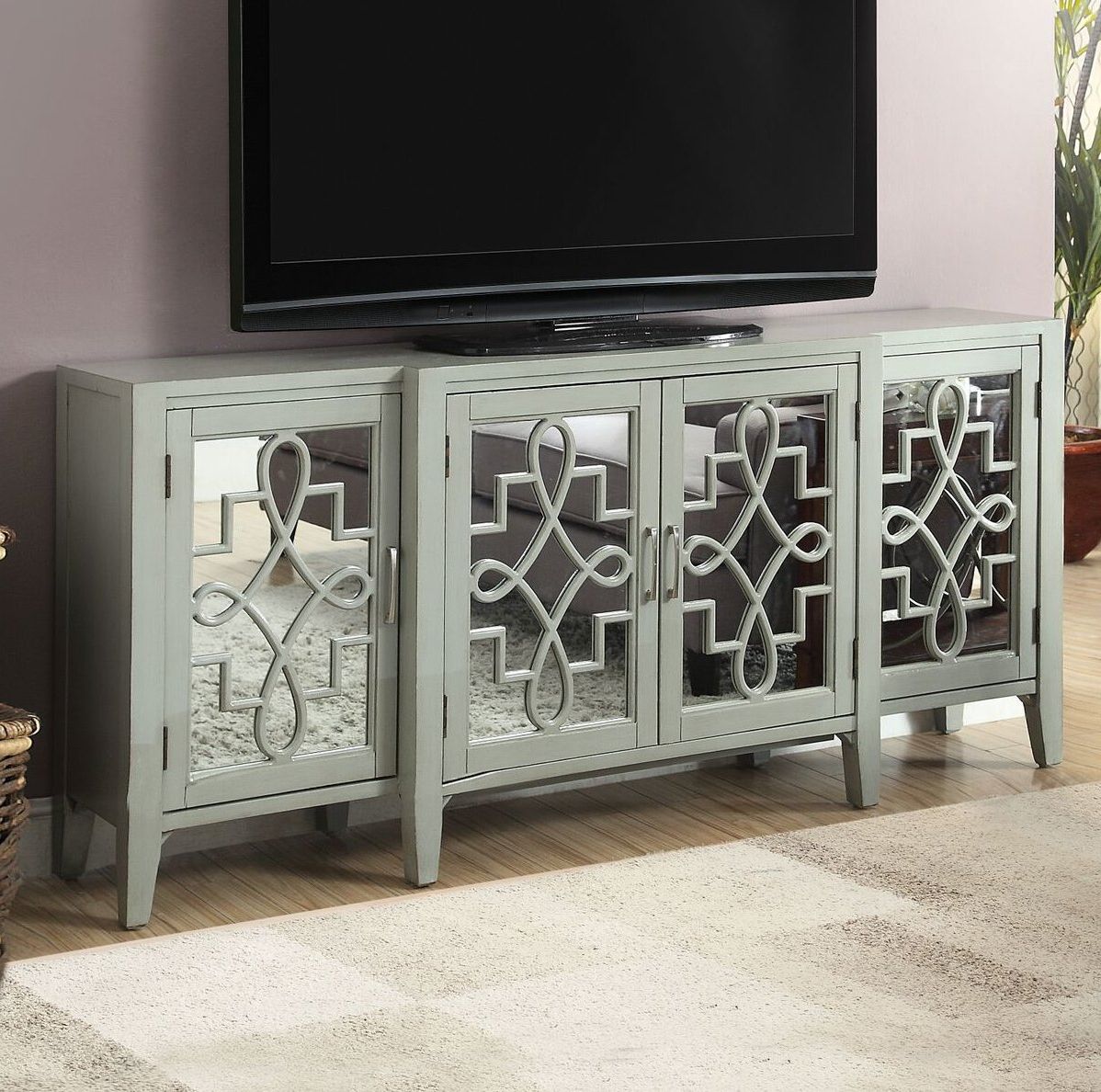 Mirrored Tv Stands You'll Love In 2019 | Wayfair Regarding Parmelee Tv Stands For Tvs Up To 65&quot; (View 18 of 20)