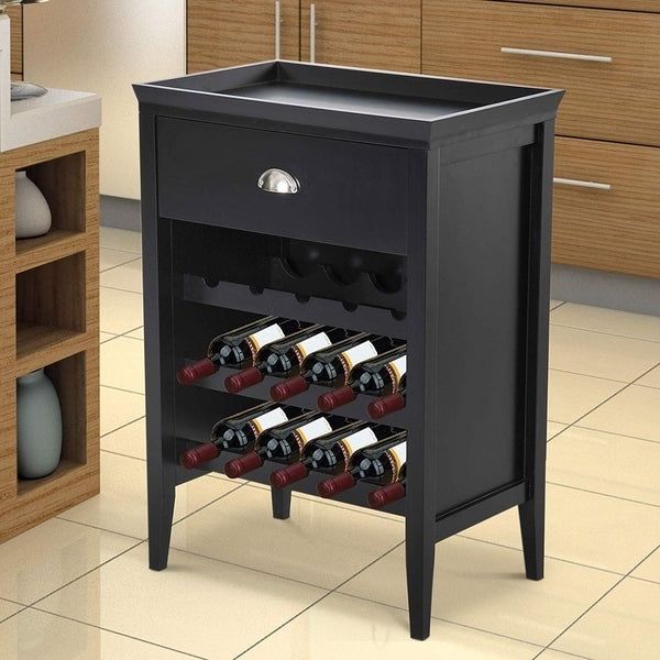 Most Recent Elliana Storage Kitchen Pantry Regarding Shop Homcom 33" 15 Bottle Floor Wine Rack Storage Cabinet (View 13 of 20)