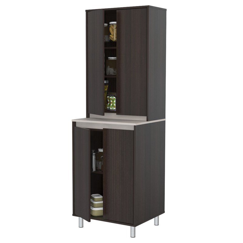Newest Amaia 3 Piece Kitchen Pantry In Suniga 3 Piece Breakroom Kitchen Pantry (View 11 of 20)