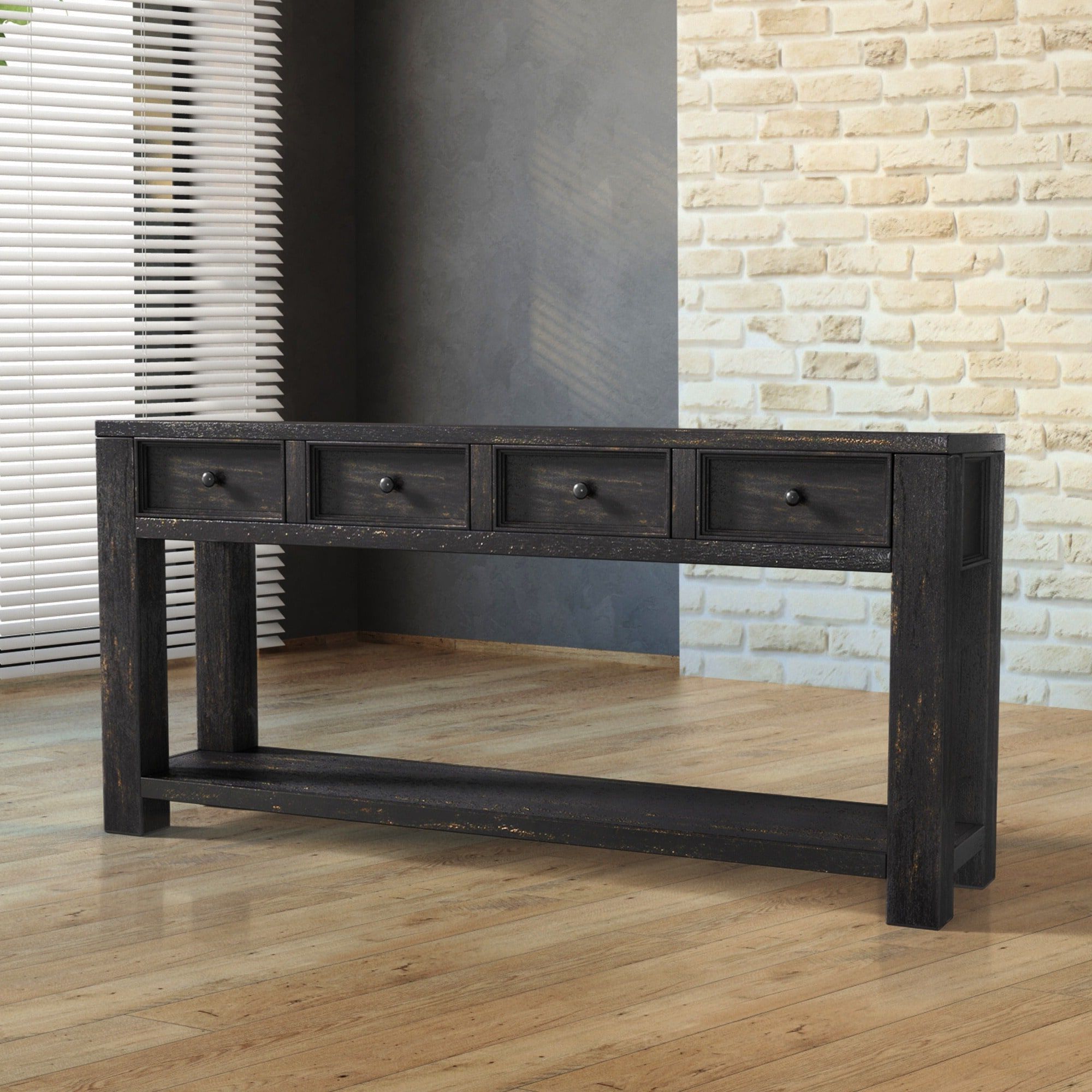 Newest Cosbin Rustic Bold Antique Black Coffee Tables With Furniture Of America Cosbin Bold Antique Black 4 Drawer Sofa (View 15 of 20)