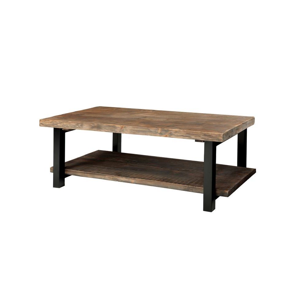 Pomona Rustic Natural Coffee Table With Regard To Recent Alaterre Country Cottage Wooden Long Coffee Tables (View 11 of 20)