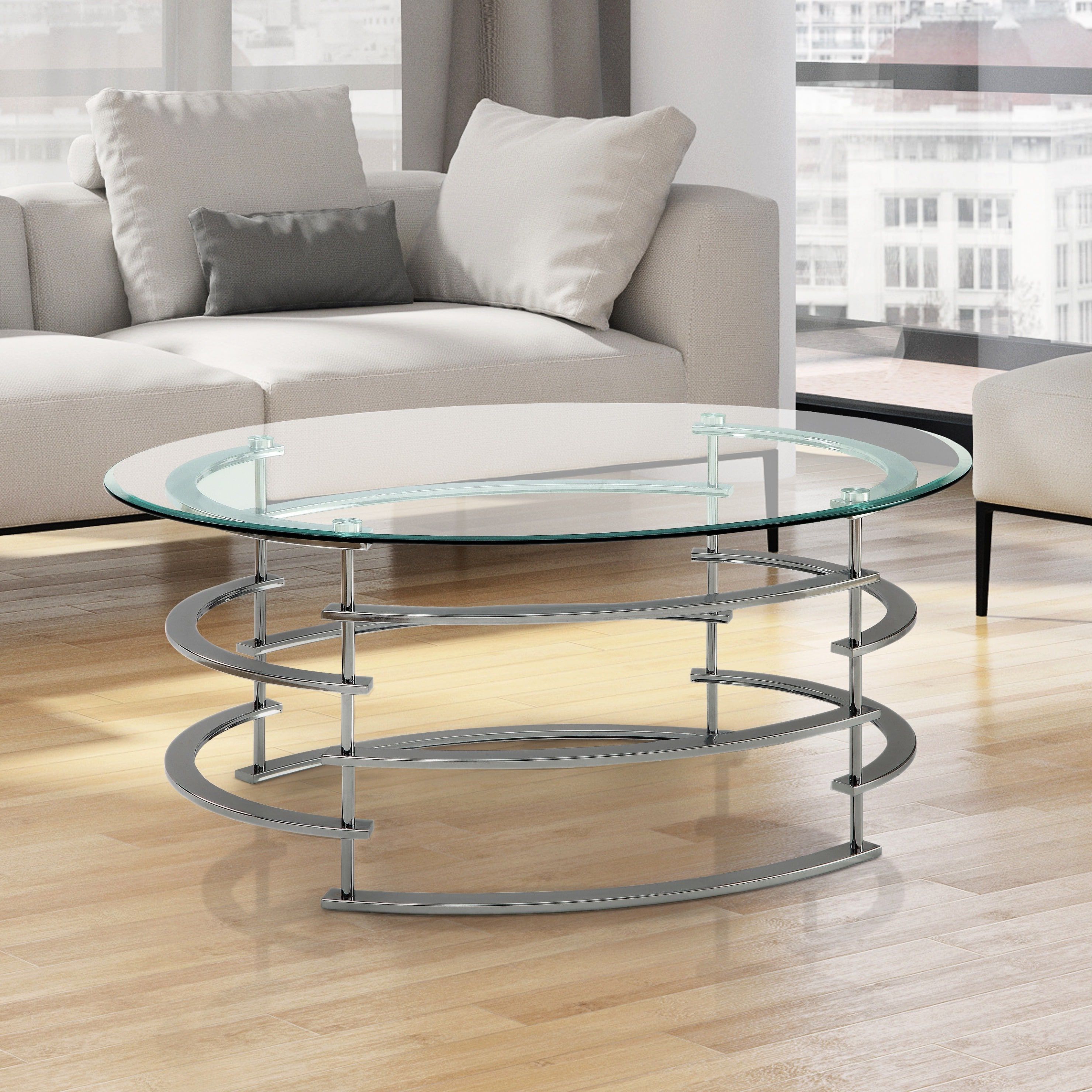 Popular Silver Orchid Ipsen Contemporary Glass Top Coffee Tables In Silver Orchid Marcello Contemporary Glass Top Coffee Table (View 8 of 20)