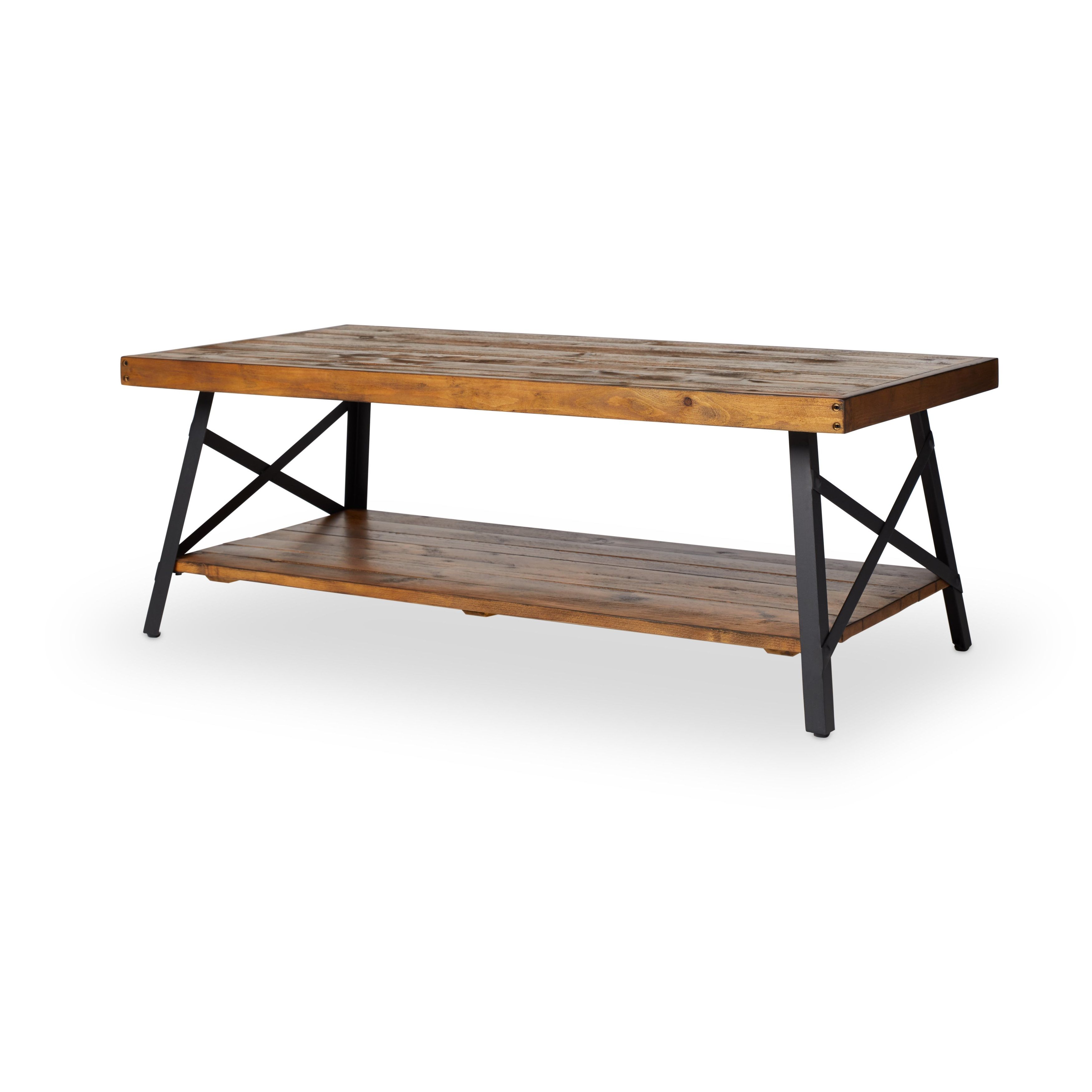 Preferred Carbon Loft Enjolras Wood Steel Coffee Tables Throughout Carbon Loft Oliver Modern Rustic Natural Fir Coffee Table (View 11 of 20)