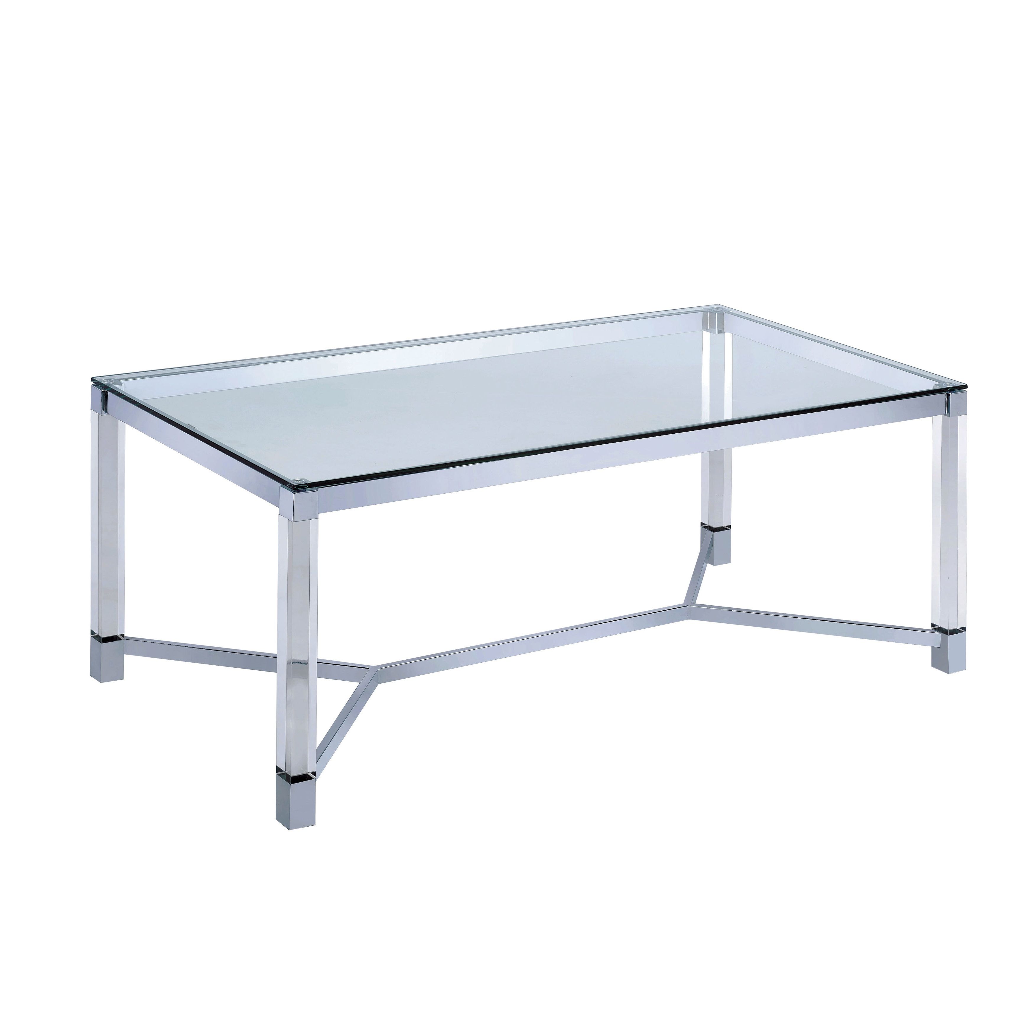Rayna Contemporary Chrome Tempered Glass Coffee Tablefoa Intended For Latest Thalberg Contemporary Chrome Coffee Tables By Foa (View 13 of 20)