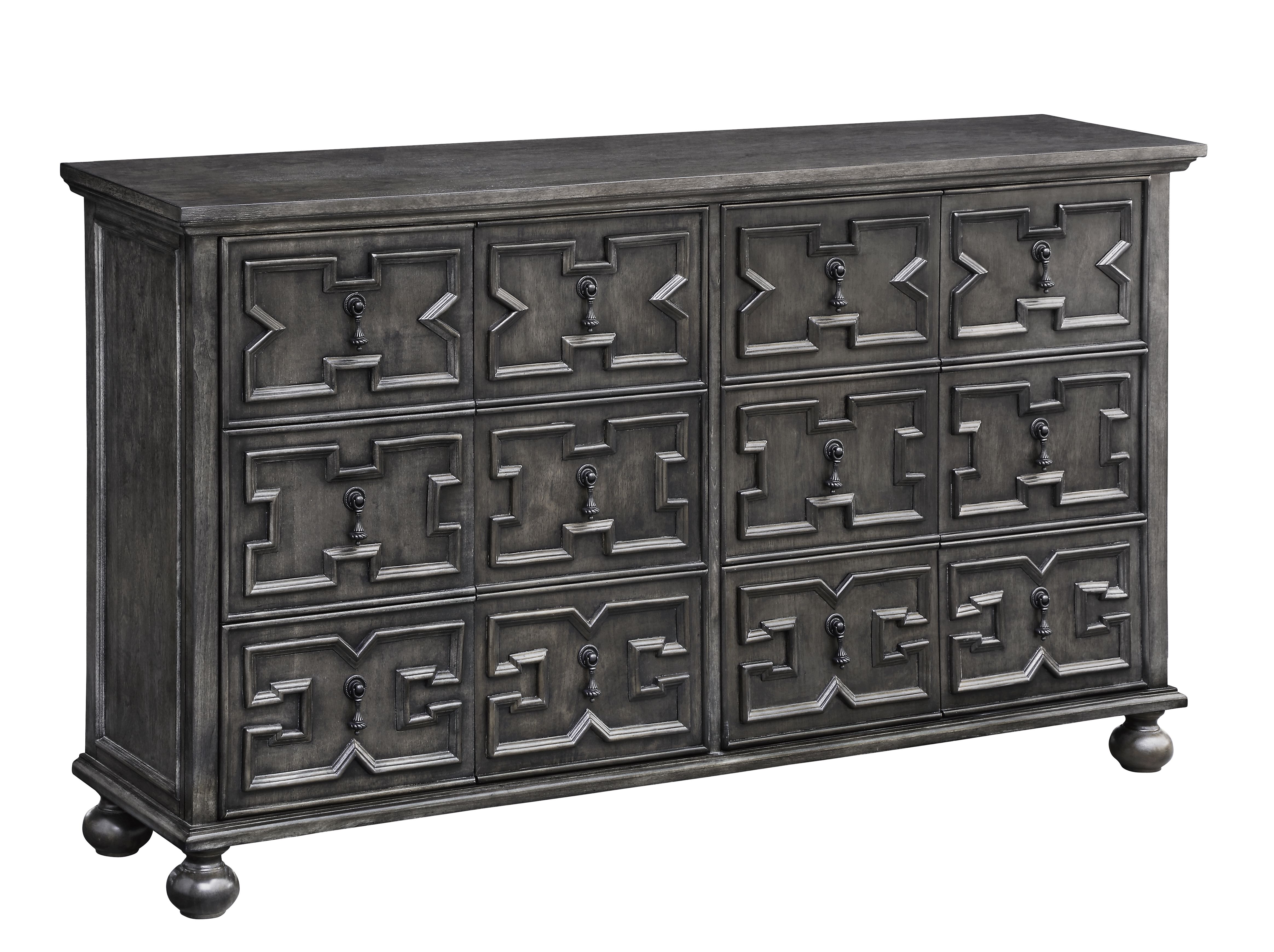 Rutledge Antique Grey 4 Door Pattern Front Sideboard Intended For Rutledge Sideboards (View 5 of 20)