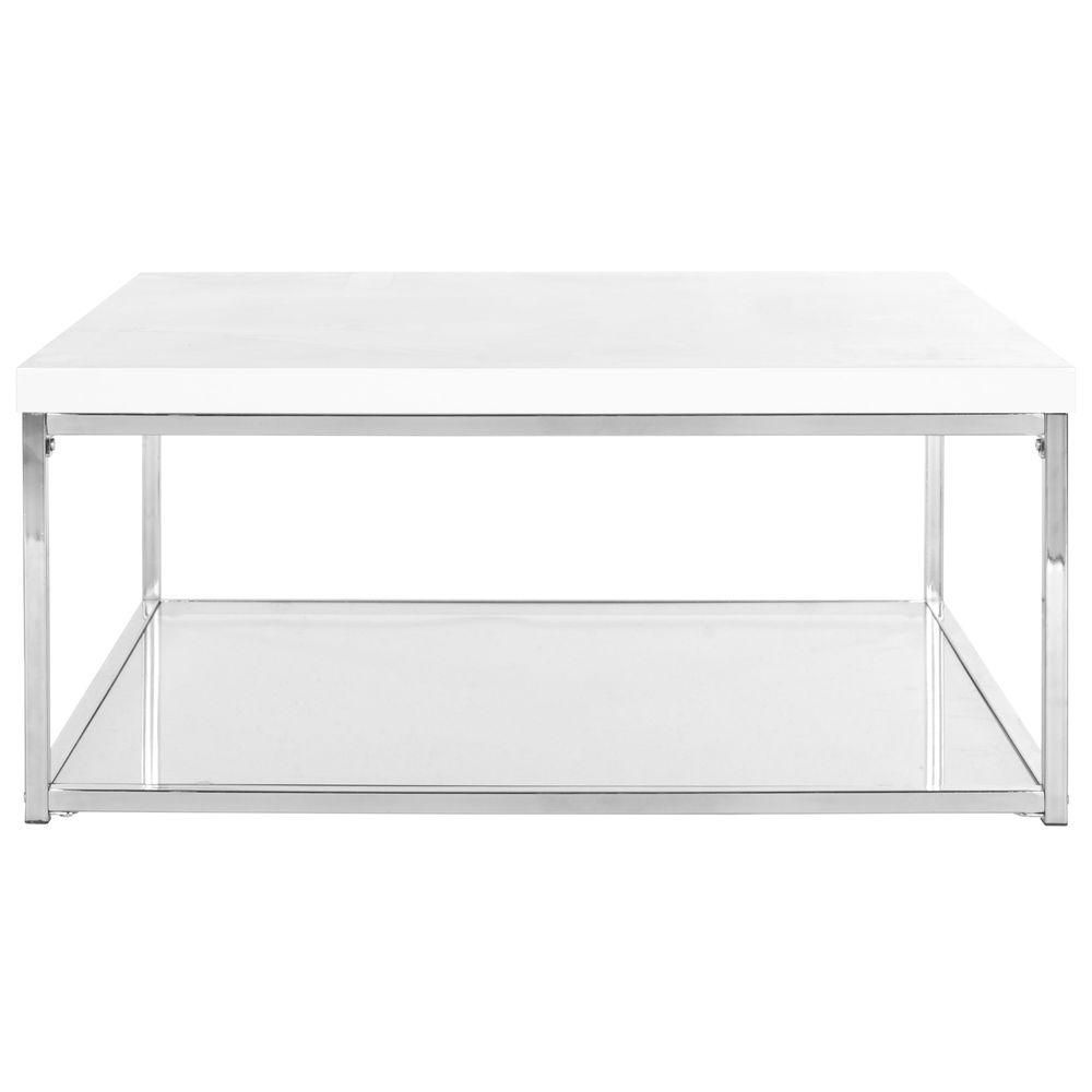 Safavieh Malone White Coffee Table Fox2214a – The Home Depot Intended For Well Known Safavieh Malone White Chrome Coffee Tables (View 3 of 20)