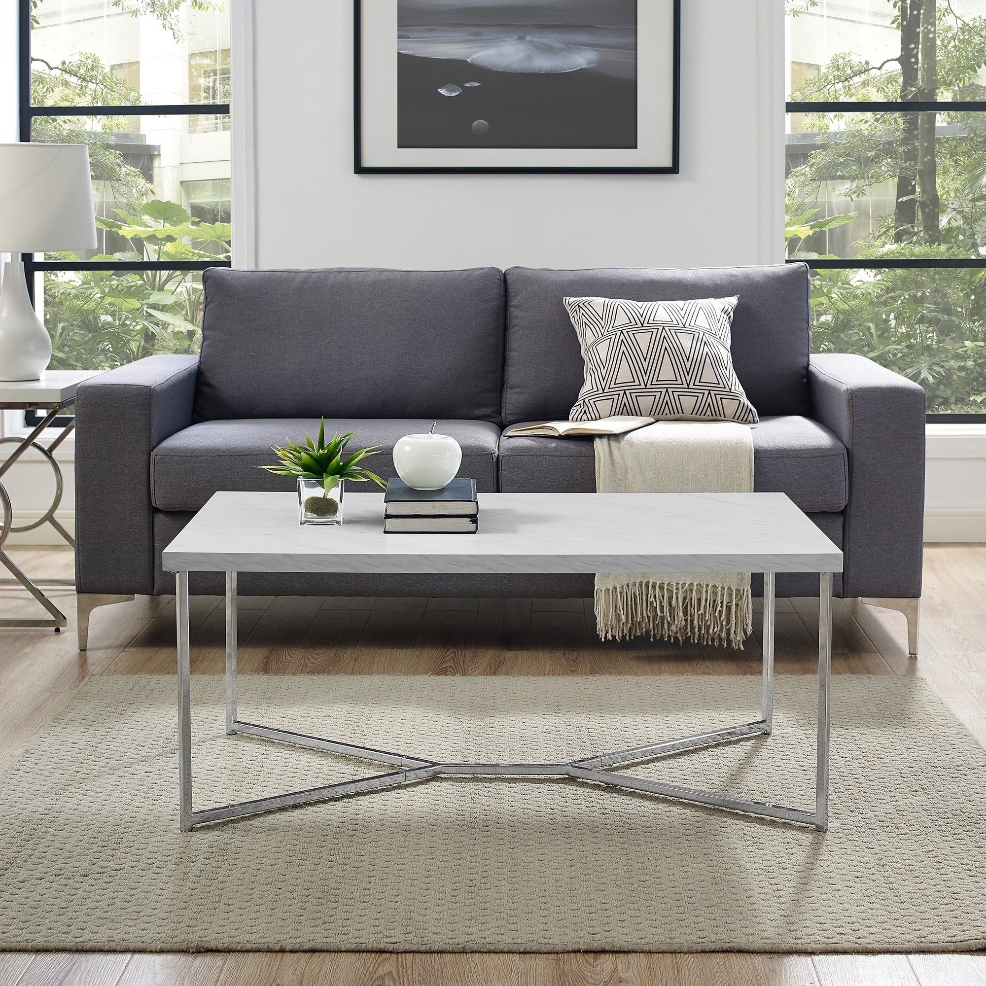 Silver Orchid Ipsen 42 Inch Modern Rectangular Coffee Table – 42 X 22 X 18h Inside Best And Newest Silver Orchid Ipsen Contemporary Glass Top Coffee Tables (View 13 of 20)