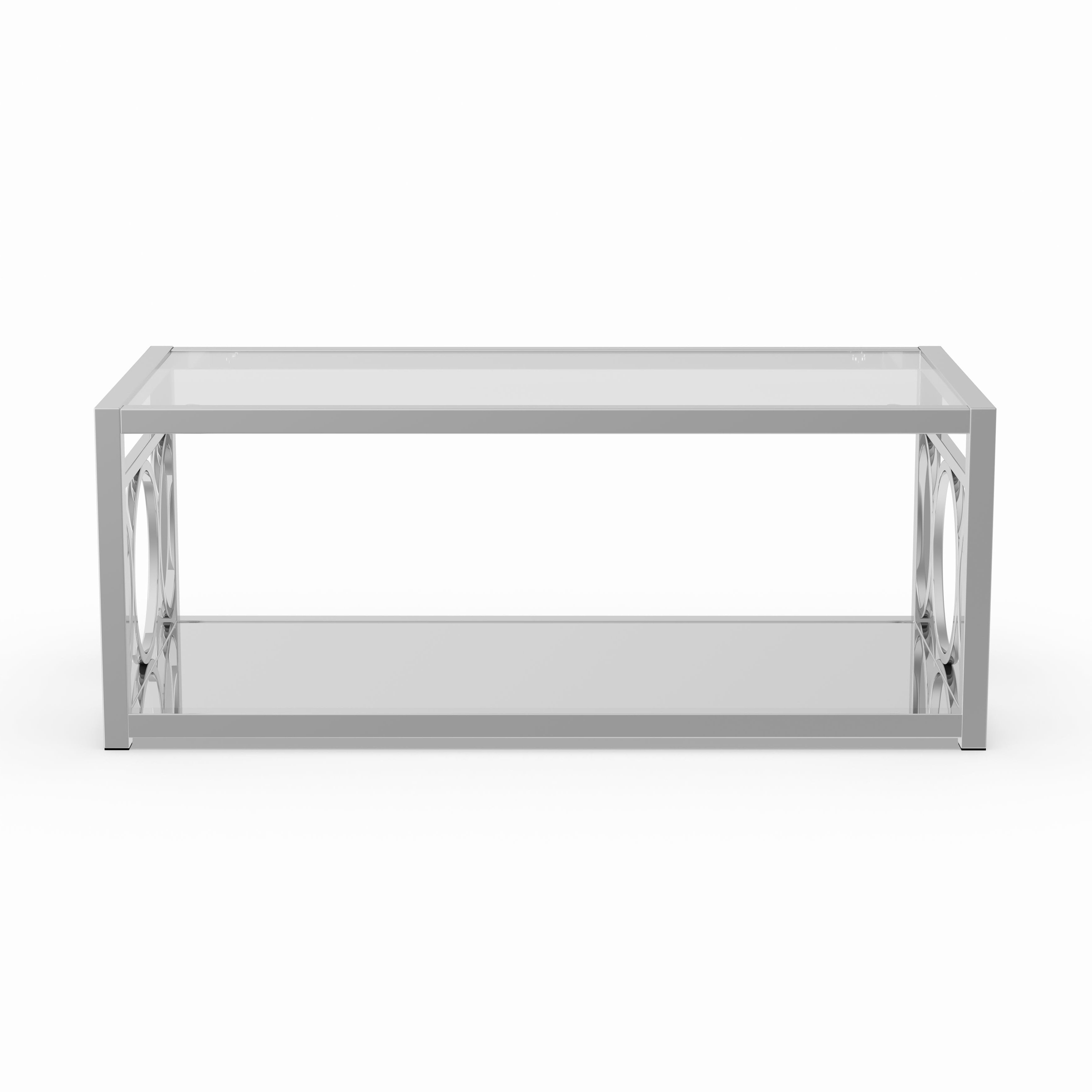 Silver Orchid Ipsen Contemporary Glass Top Coffee Table Throughout Current Silver Orchid Ipsen Contemporary Glass Top Coffee Tables (View 5 of 20)