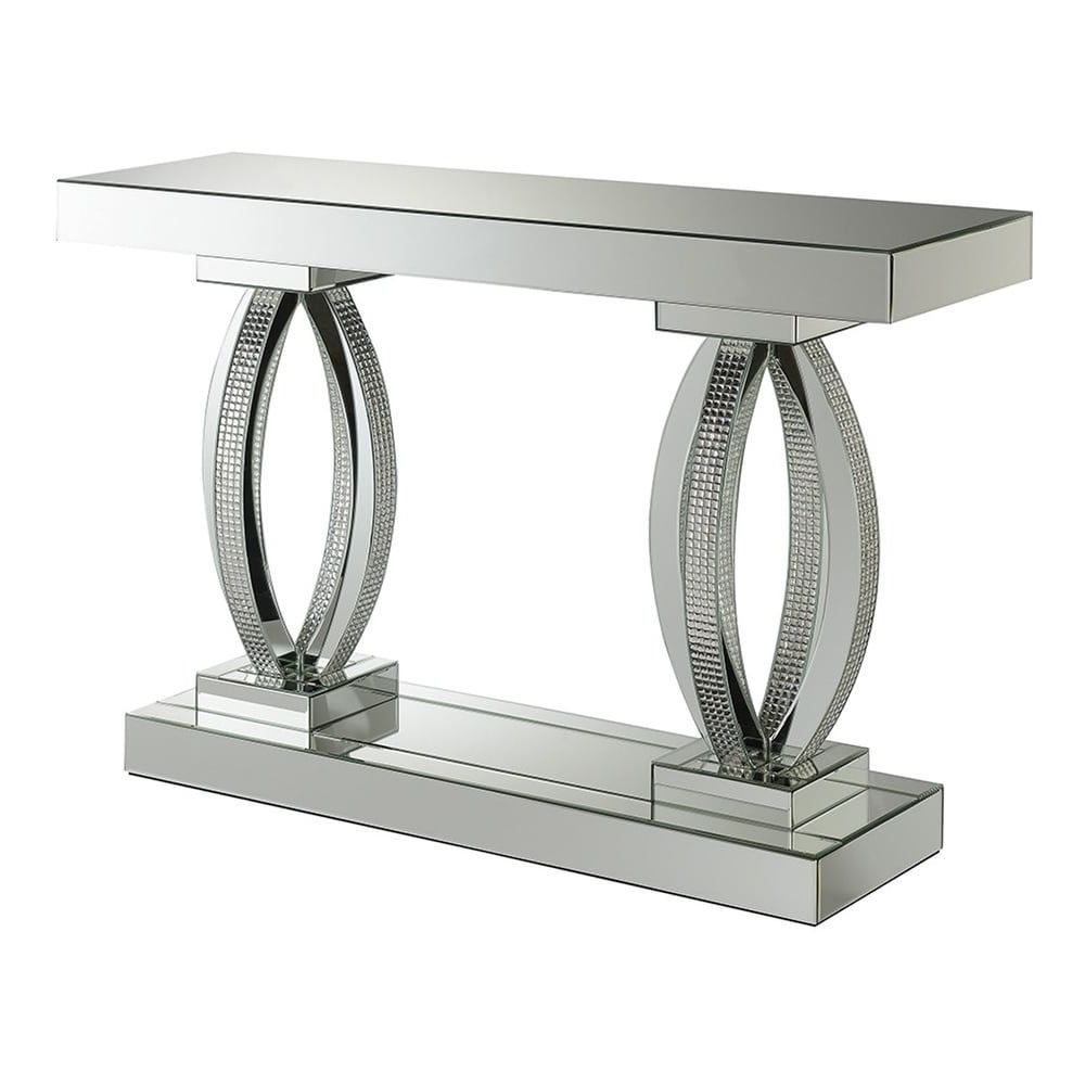 Silver Orchid Ipsen Rectangular Sofa Table With Shelf Throughout Most Up To Date Silver Orchid Ipsen Contemporary Glass Top Coffee Tables (View 16 of 20)