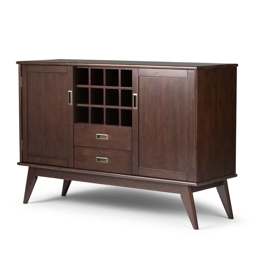 Simpli Home Draper Solid Hardwood 54 In. Wide Mid Century Throughout Chaffins Sideboards (Gallery 19 of 20)