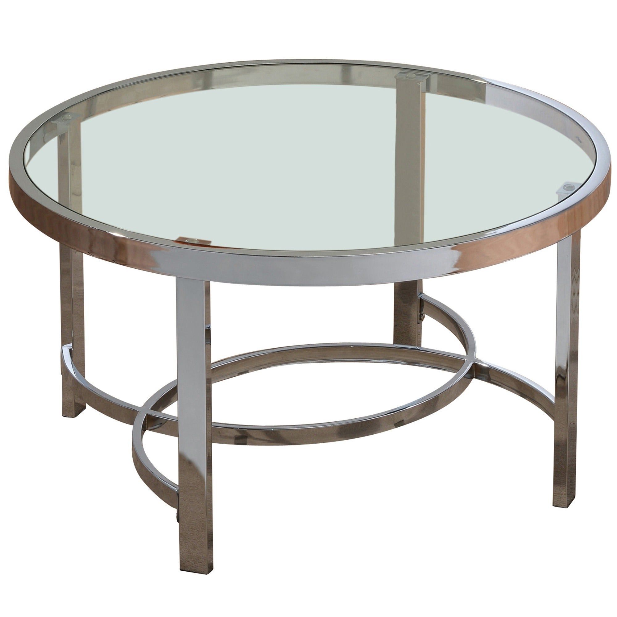 Strata 32 Inch Chrome/ Glass Coffee Table In Current Strata Chrome Glass Coffee Tables (View 1 of 20)